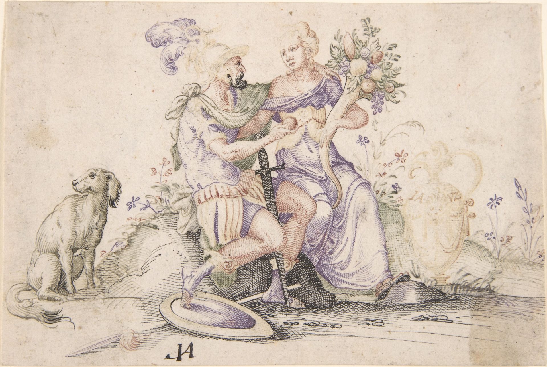 Mars and Pomona by Jost Amman