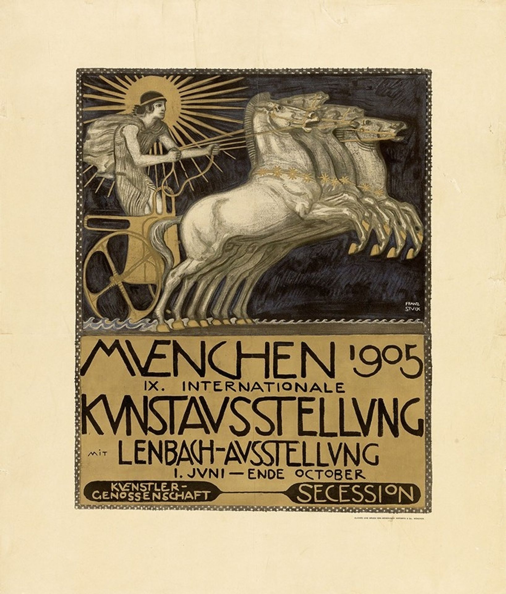 Plakat zur IX. Internationalen Kunstausstellung in München by Franz von Stuck