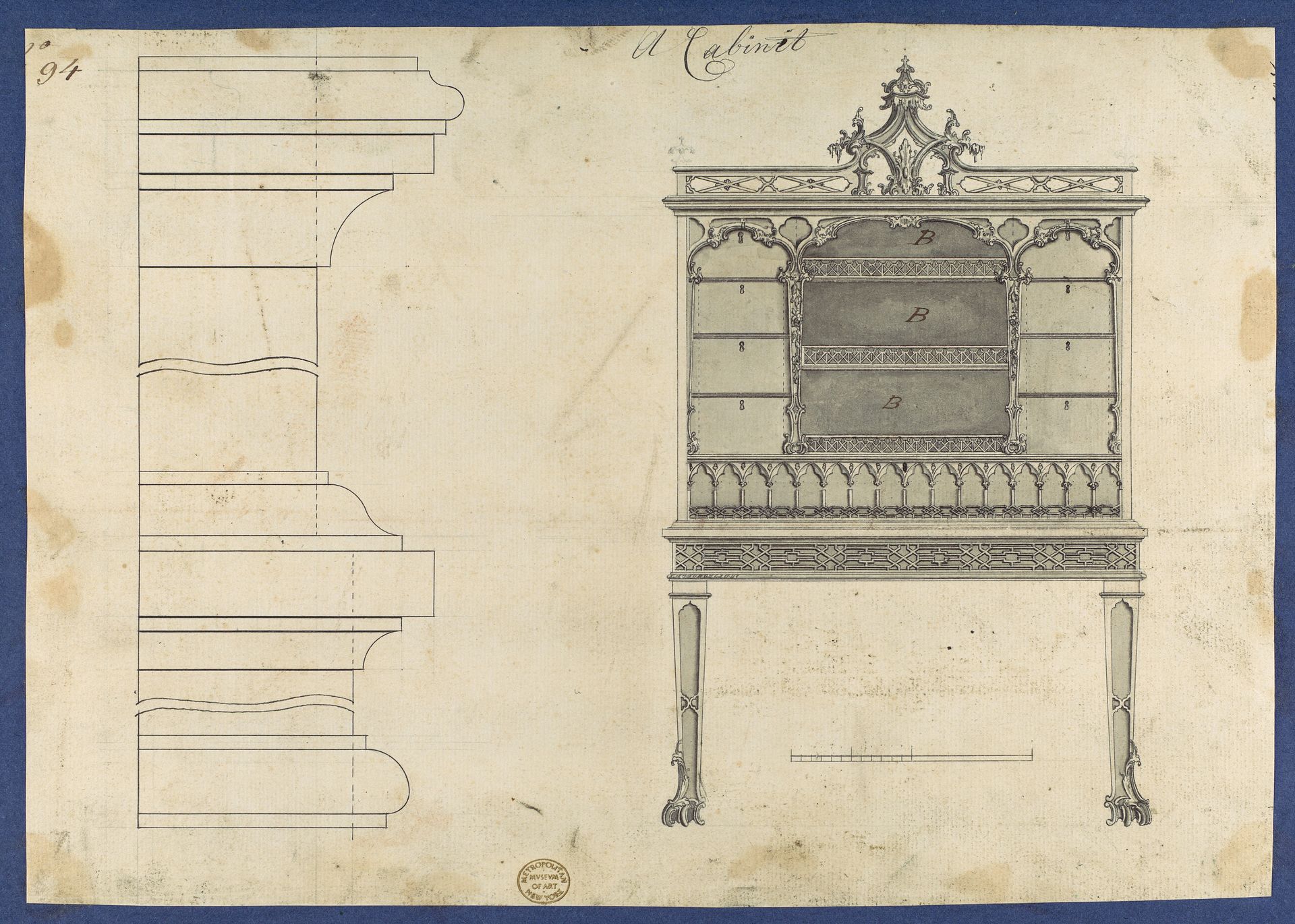Cabinet, from Chippendale Drawings, Vol. II by Thomas Chippendale