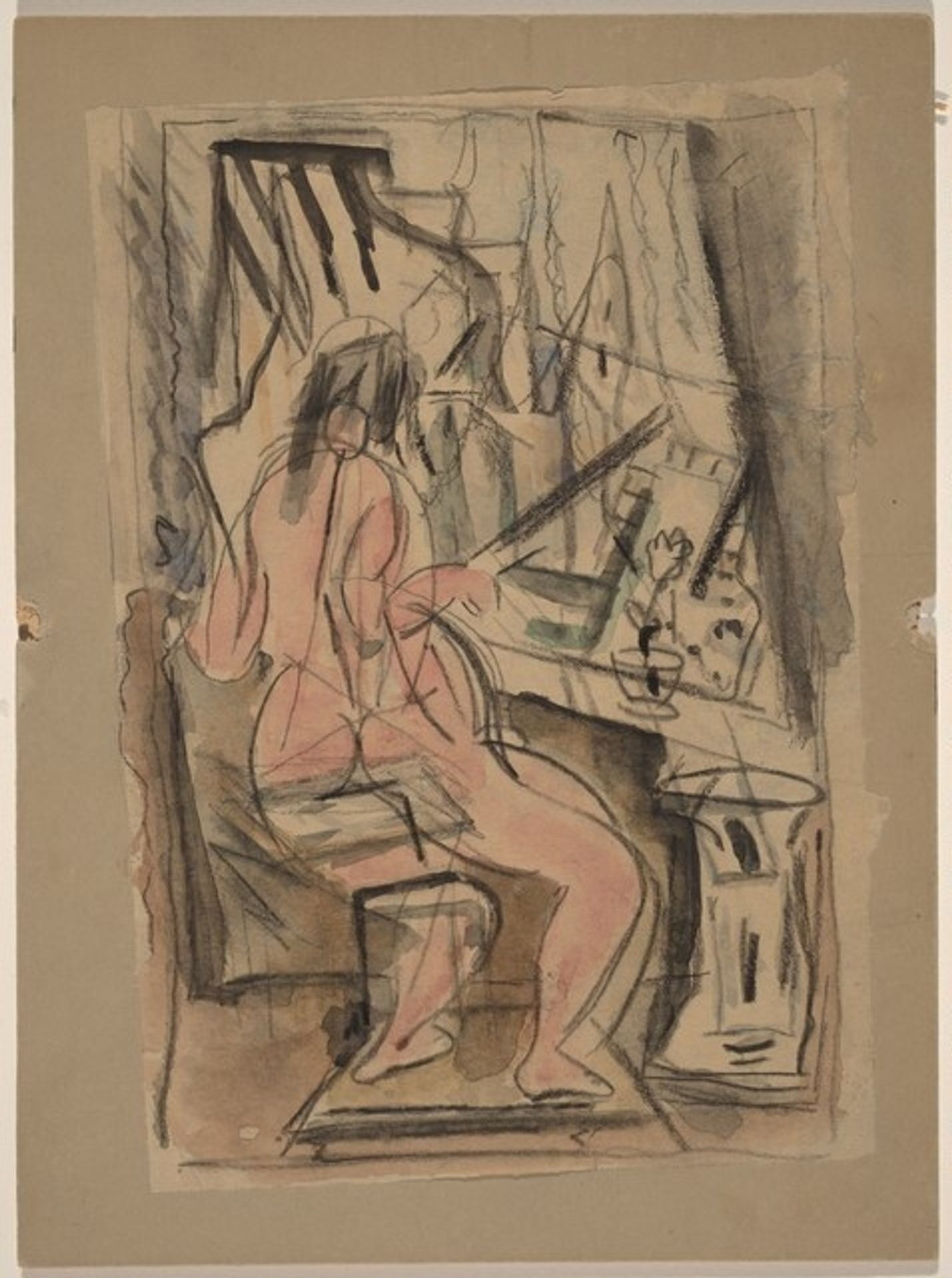 Nude Looking Through Window by John Marin