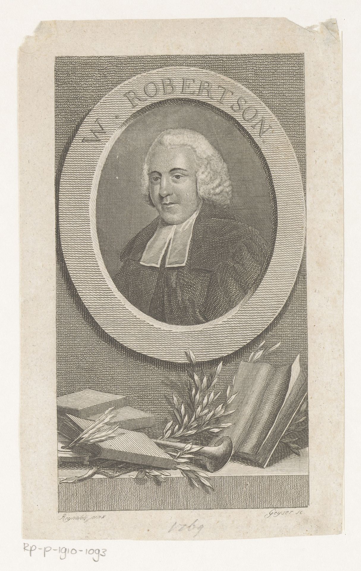 Portret van William Robertson by Christian Gottlieb Geyser