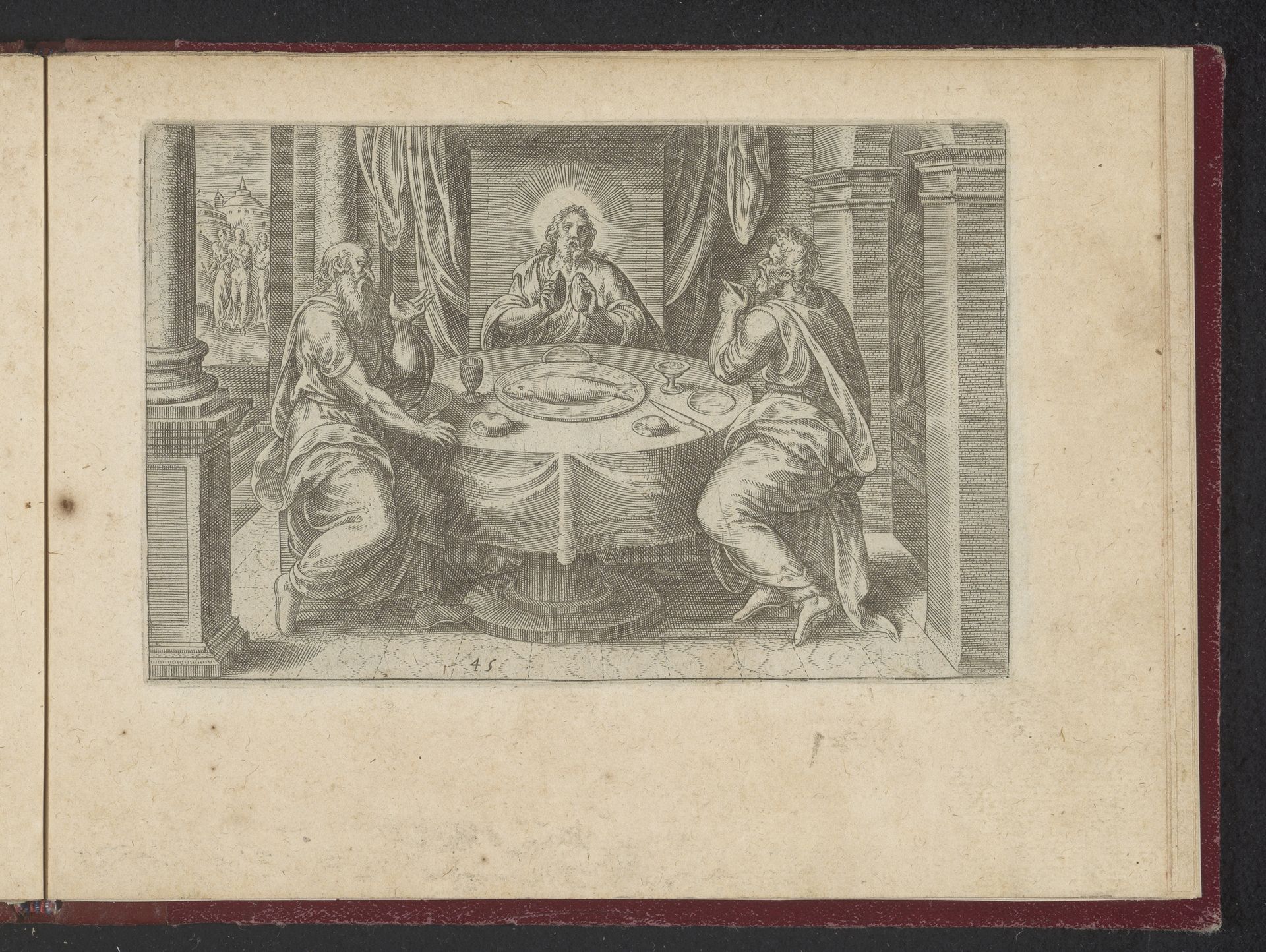 Maaltijd in Emmaüs by Philips Galle
