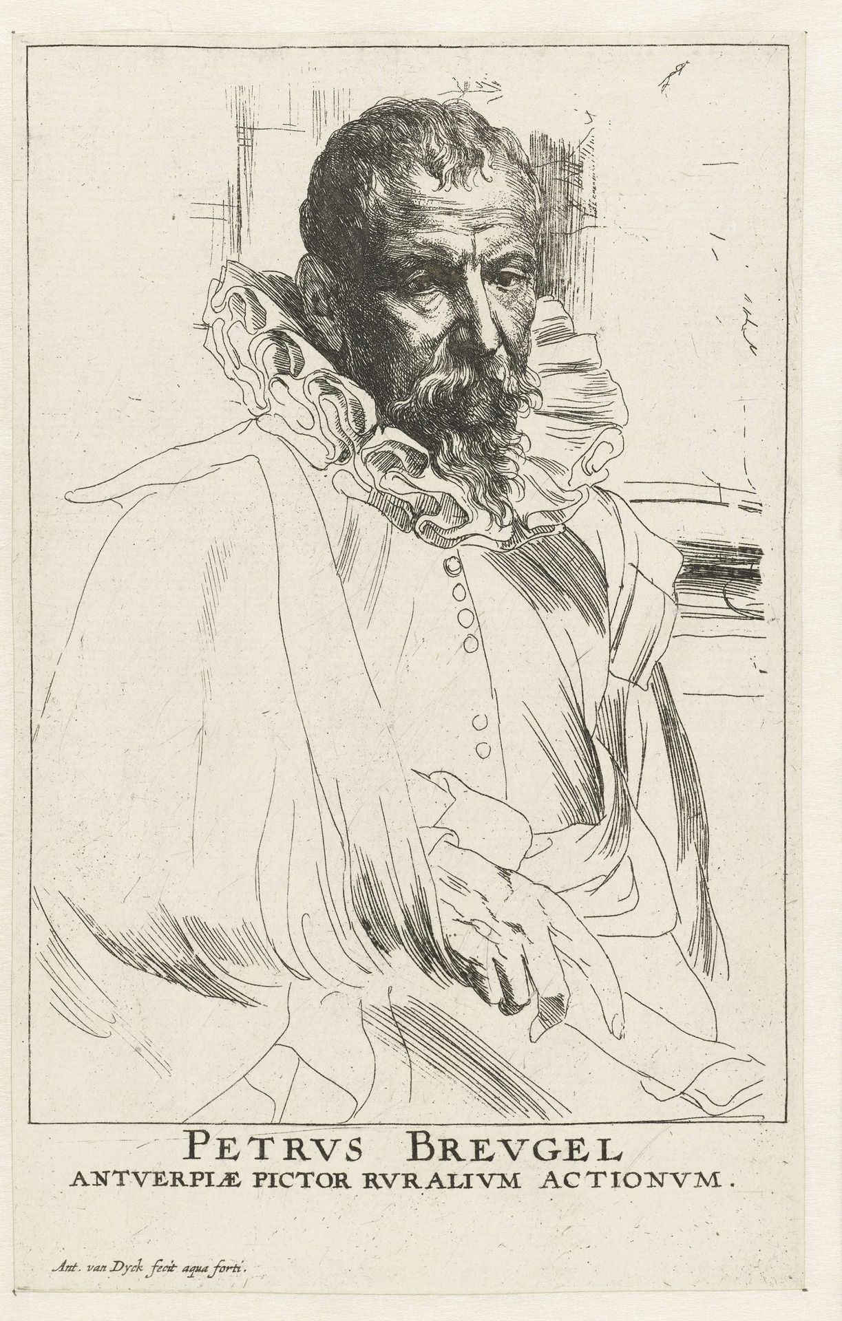 Portret van Pieter Brueghel de Jonge by Anthony van Dyck