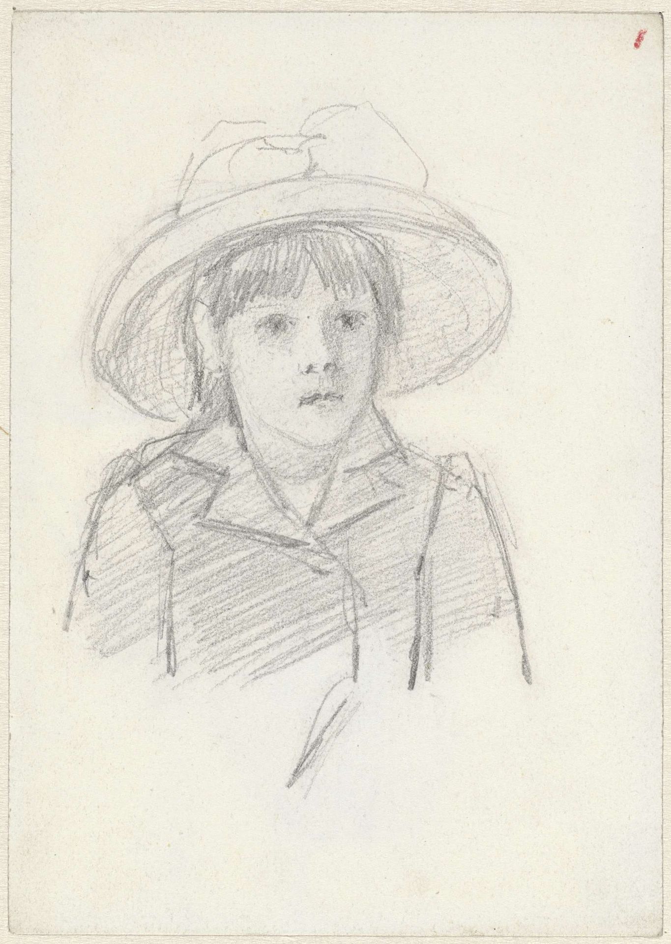 Meisje met een hoed by Jozef Israëls