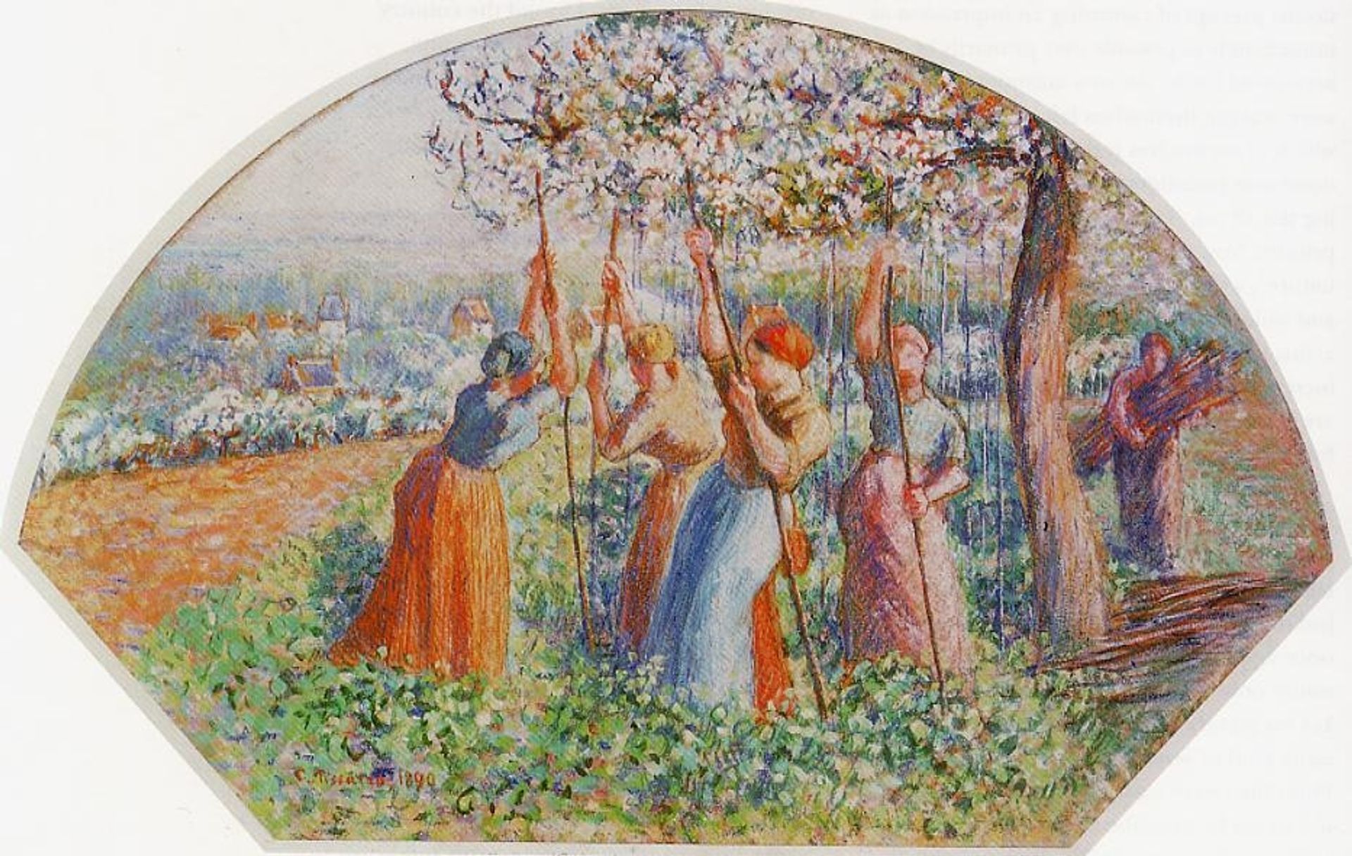 Peasants Planting Pea Sticks (also known as Peasants planting in the field) by Camille Pissarro