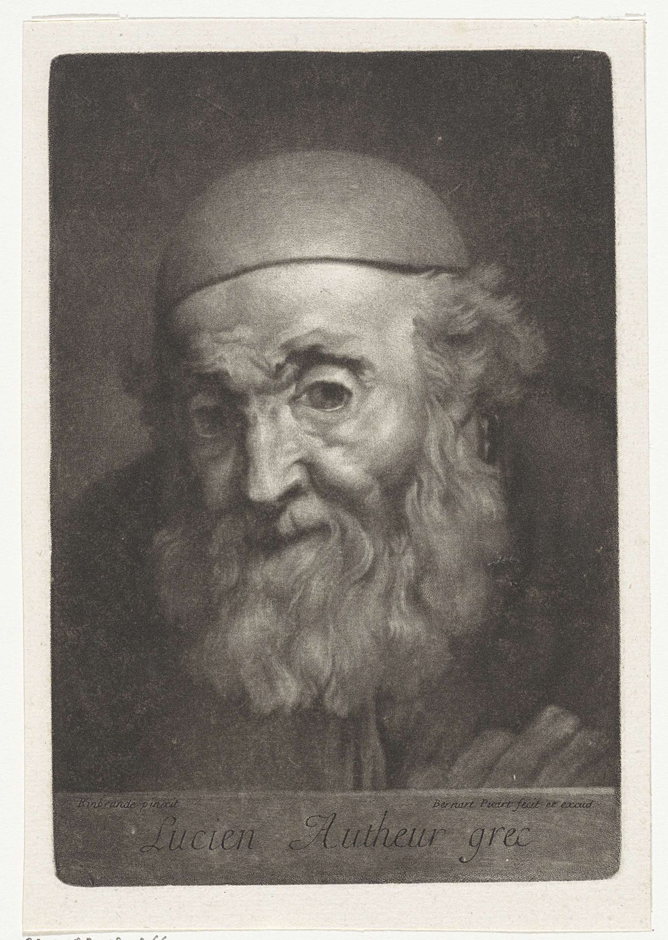 Portret van de schrijver Lucianus van Samosata by Bernard Picart