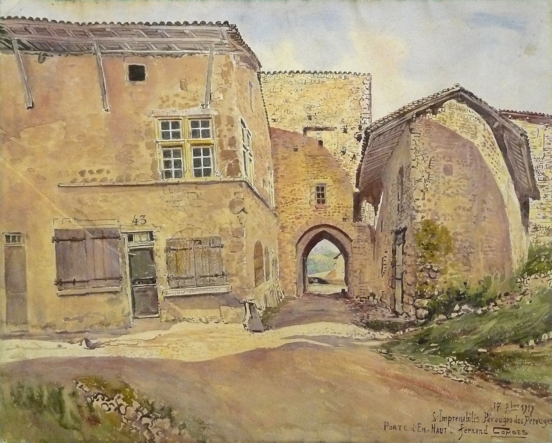 "Si Imprenabilis Pérouges Des Pérouges" Pérouges, Porte d'en Haut by Fernand Combes