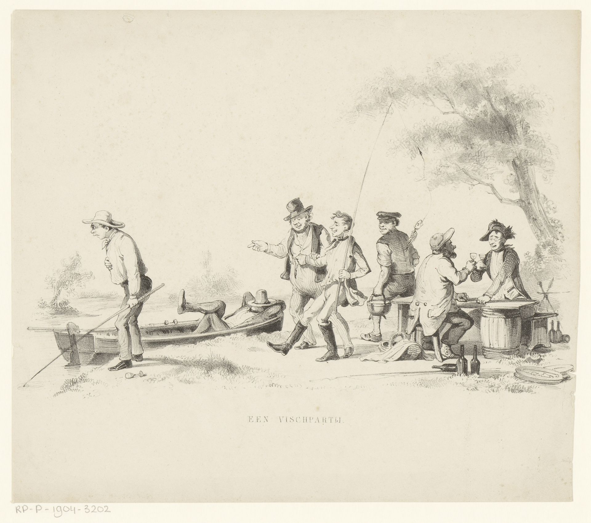 Vissers en drinkende mannen by Alexander Ver Huell