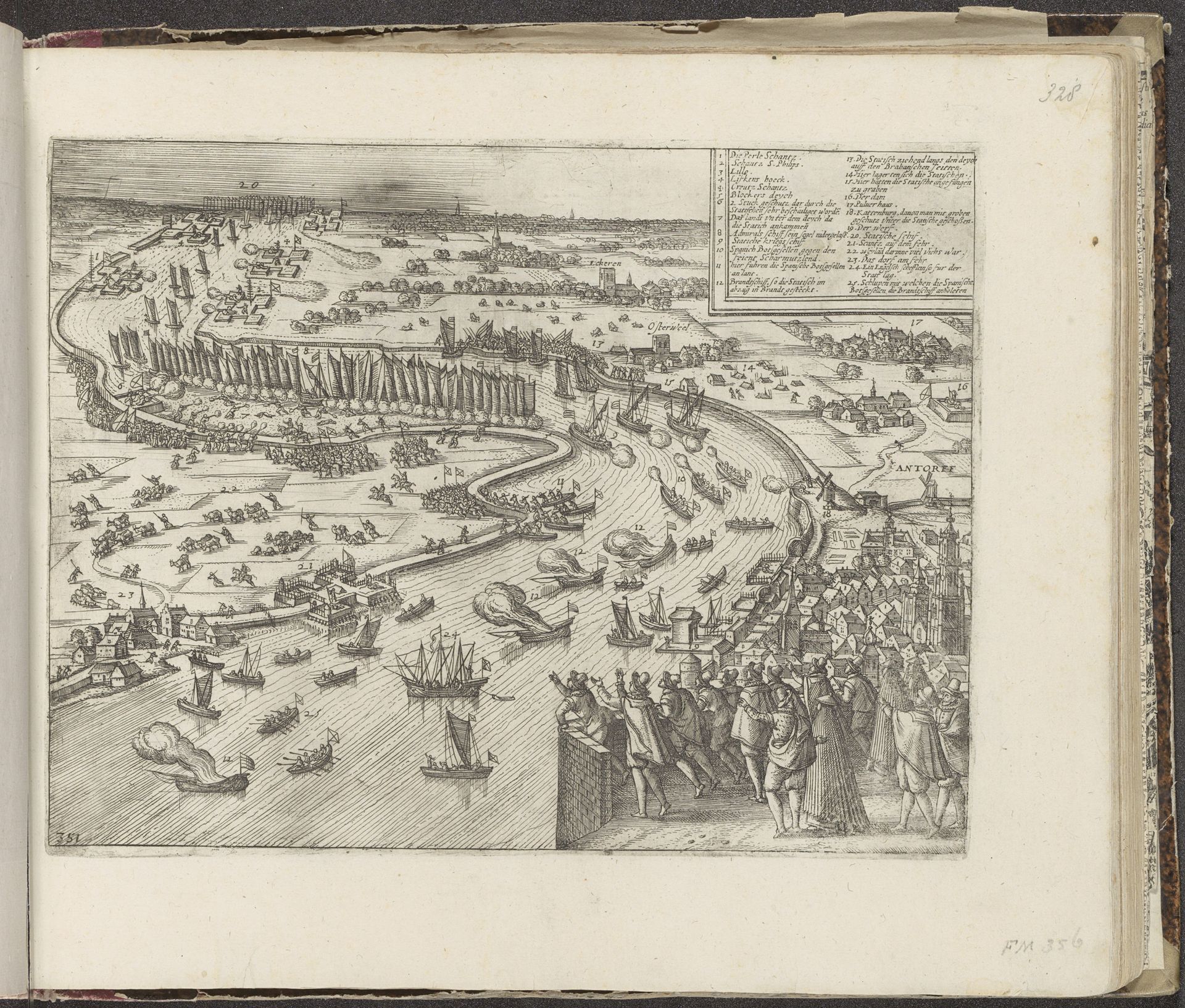 Mislukte aanval op Antwerpen, 1605 by Frans Hogenberg