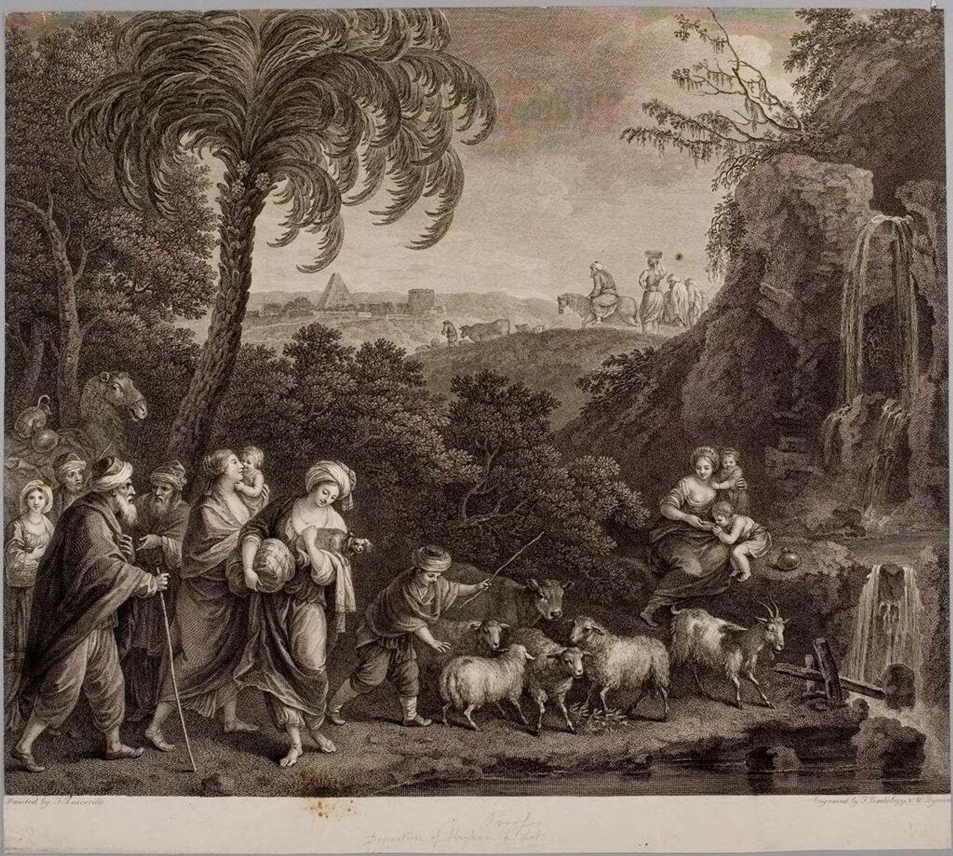 Departure of Abraham and Lot by Francesco Bartolozzi