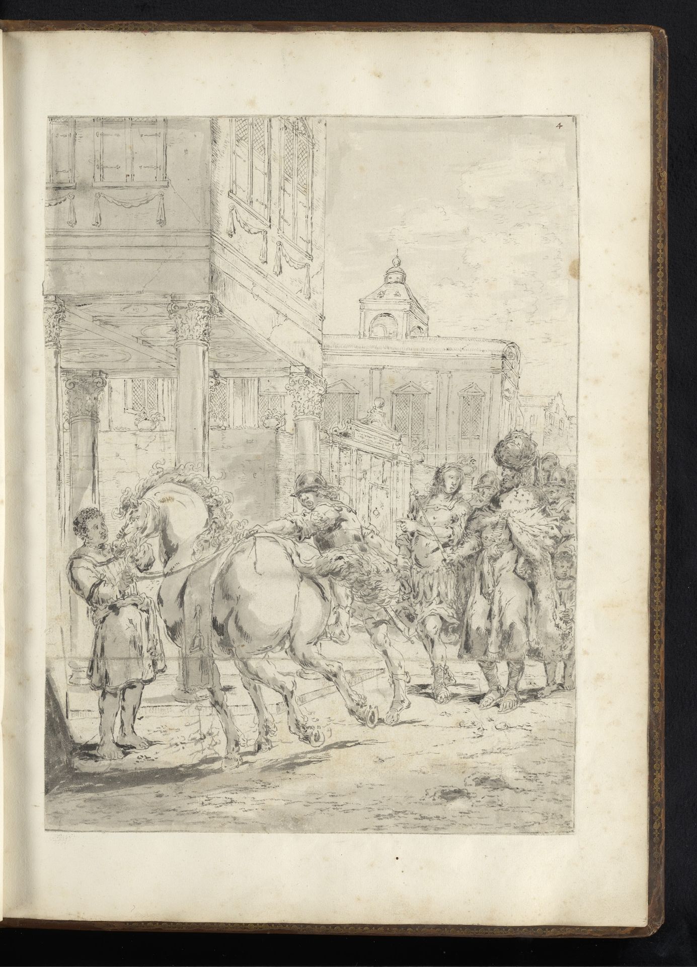 Philippus II en Alexander de Grote bekijken het paard Bucephalus by Leonaert Bramer