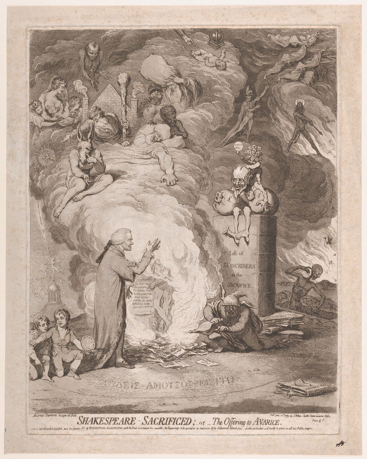 Shakespeare – Sacrificed; or, The Offering to Avarice by James Gillray