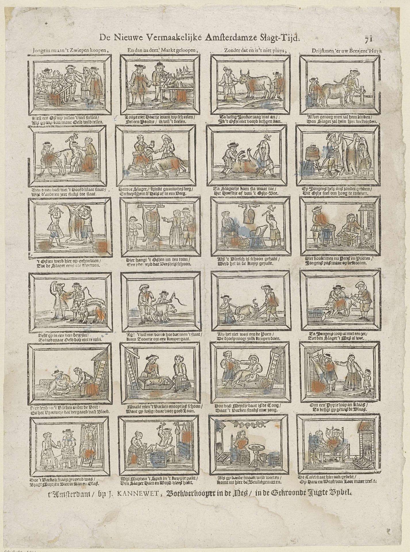De nieuwe vermaakelijke Amsterdamze slagt-tijd by Johannes (II) Kannewet