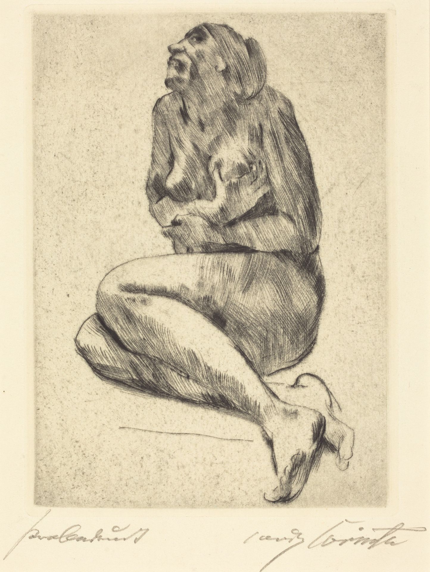 Kauernder weiblicher akt (Crouching Female Nude) by Lovis Corinth