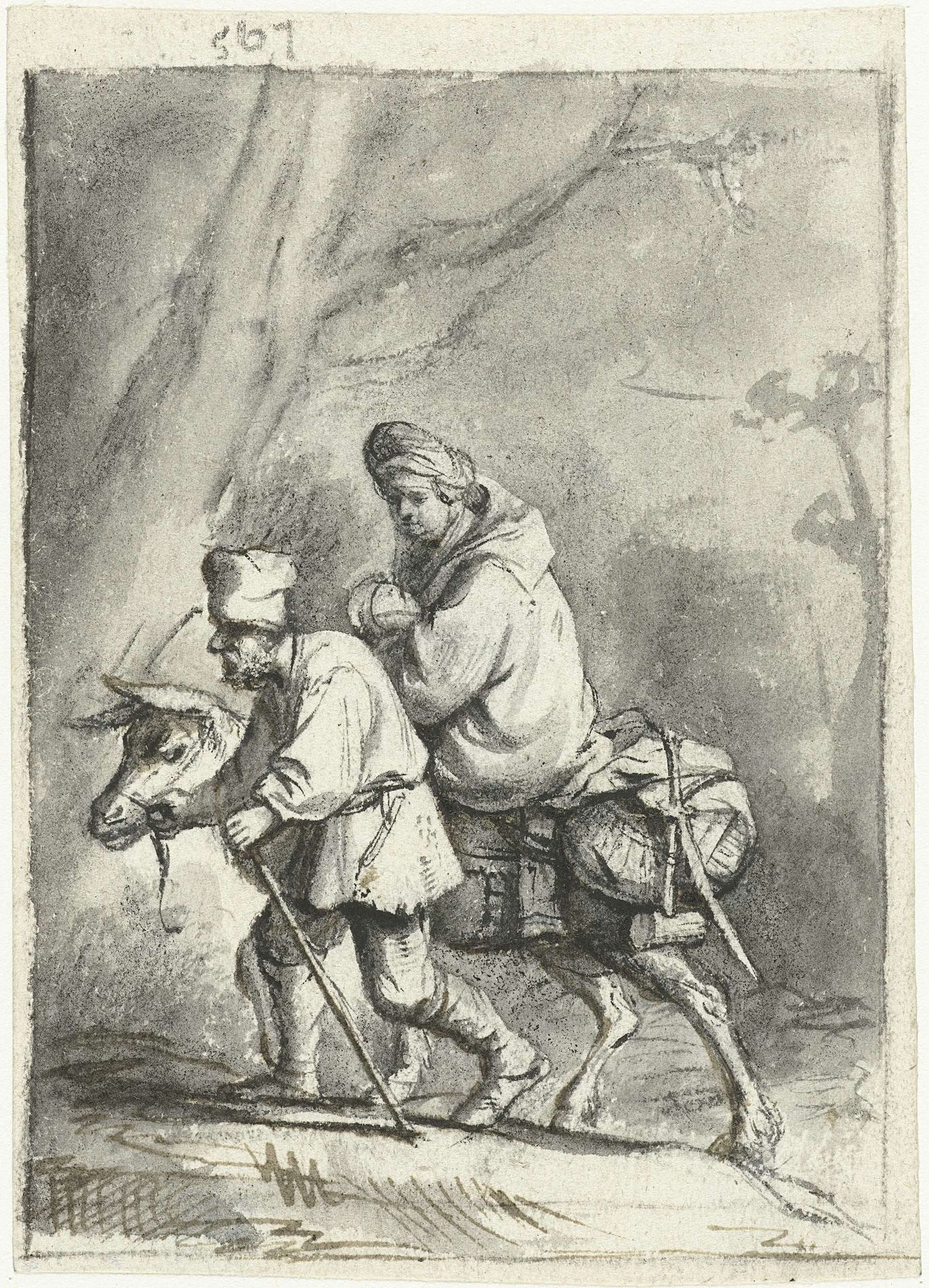 De vlucht naar Egypte by Moses ter Borch