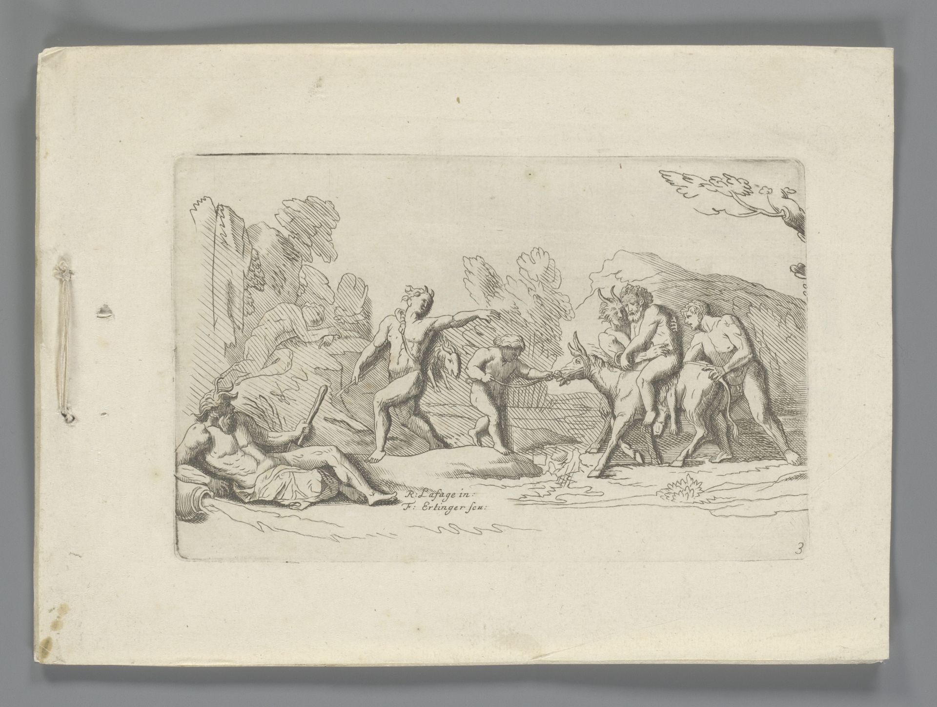 Dansende en musicerende bacchanten by Franz Ertinger