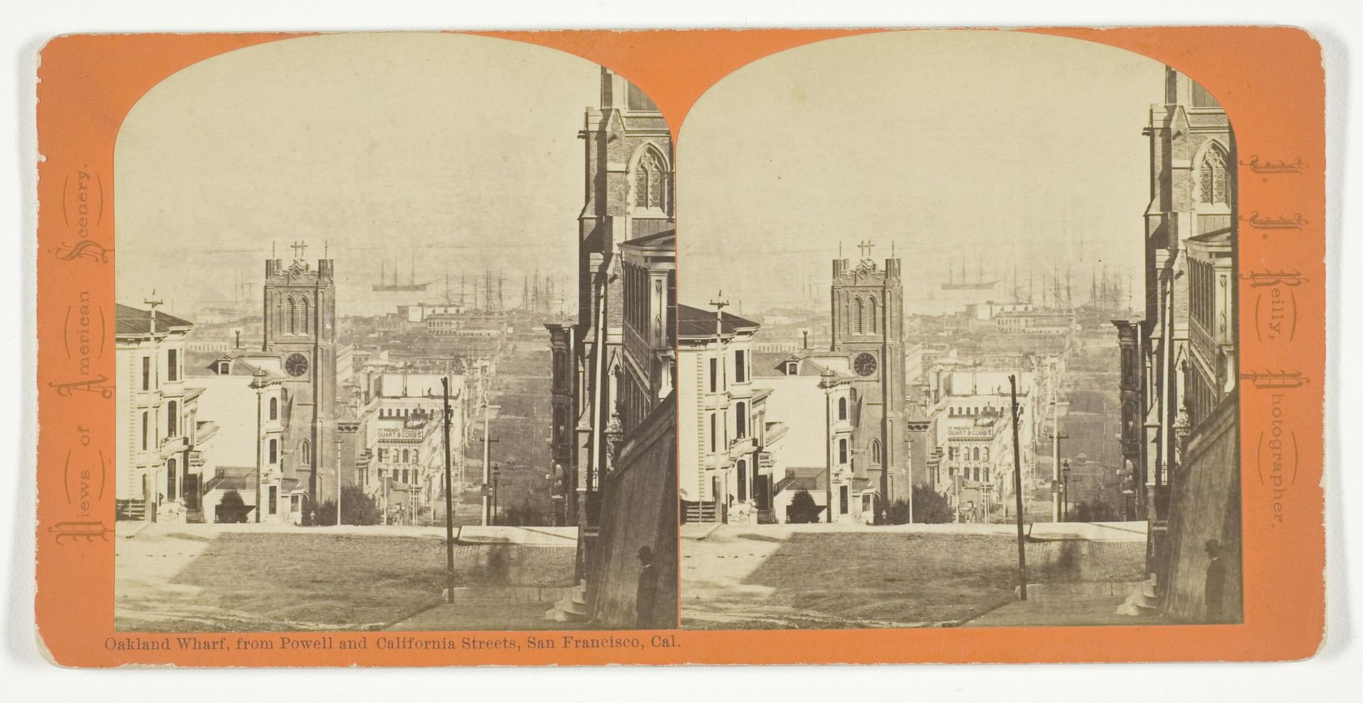Oakland Wharf, from Powell and California Streets, San Francisco, California by J. J. Reilly