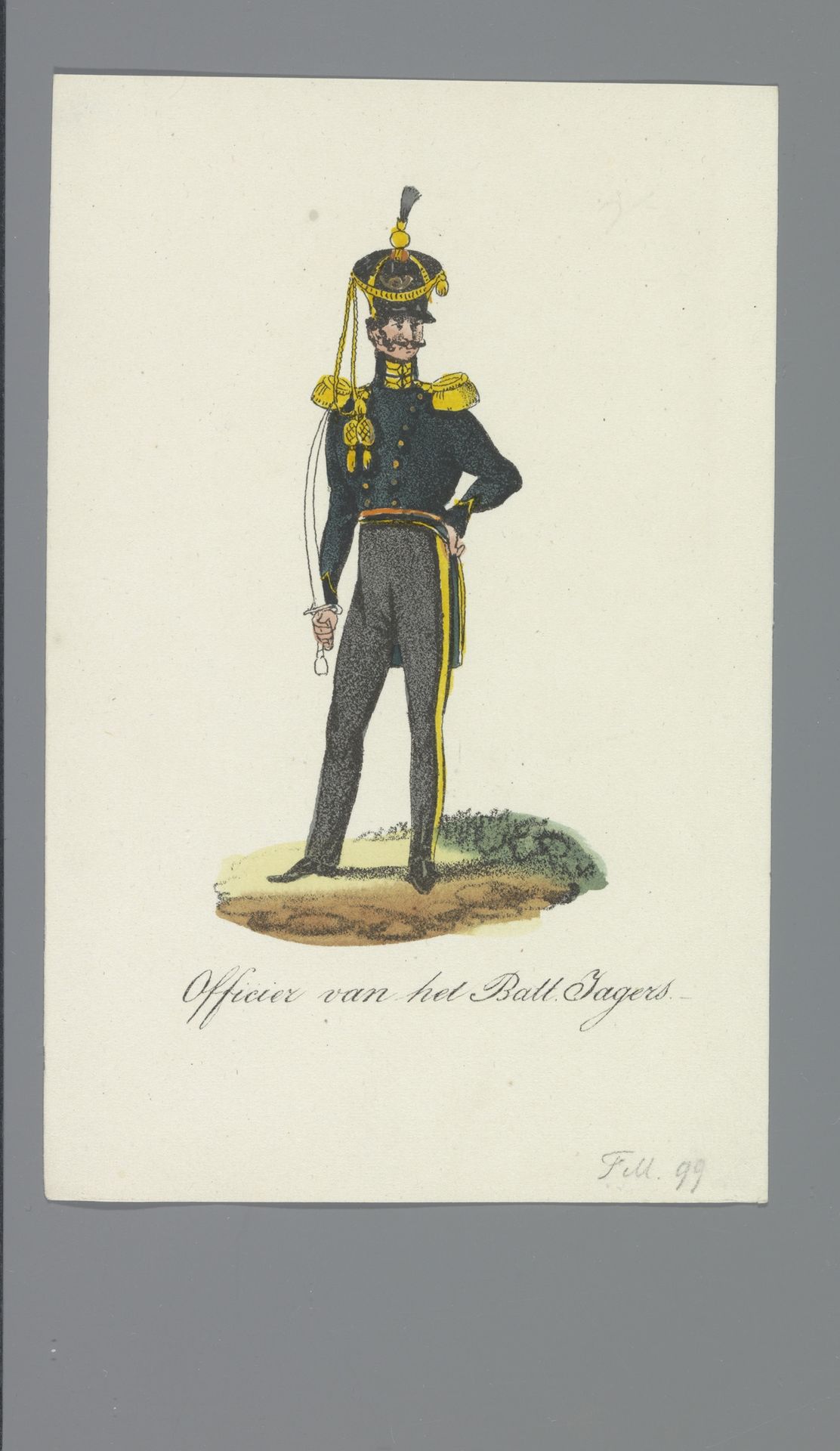 Officier van het Batt. Jagers by Albertus Verhoesen