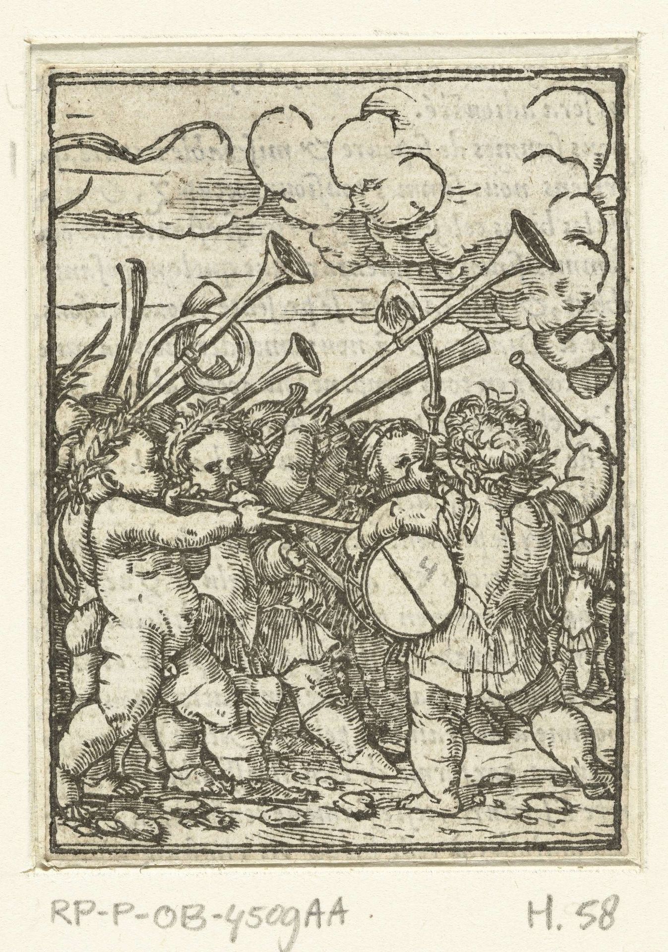 Kinderen met muziekinstrumenten by Veit Rudolf Specklin