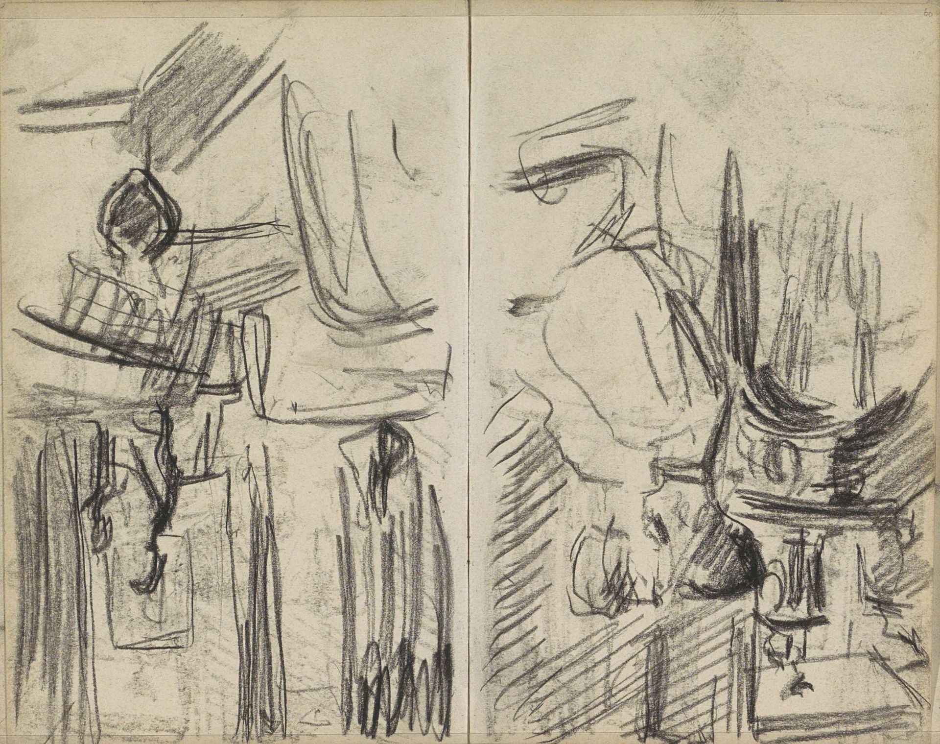 Zittende figuren in een interieur by George Hendrik Breitner