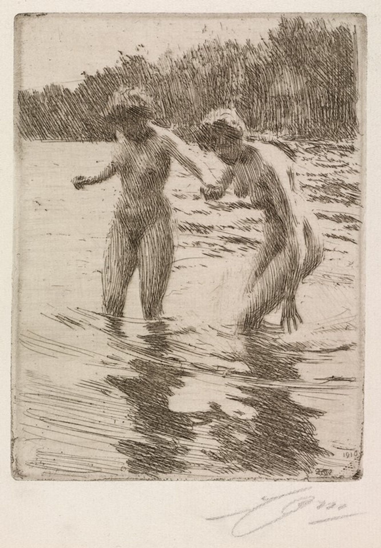 Two Bathers by Anders Zorn