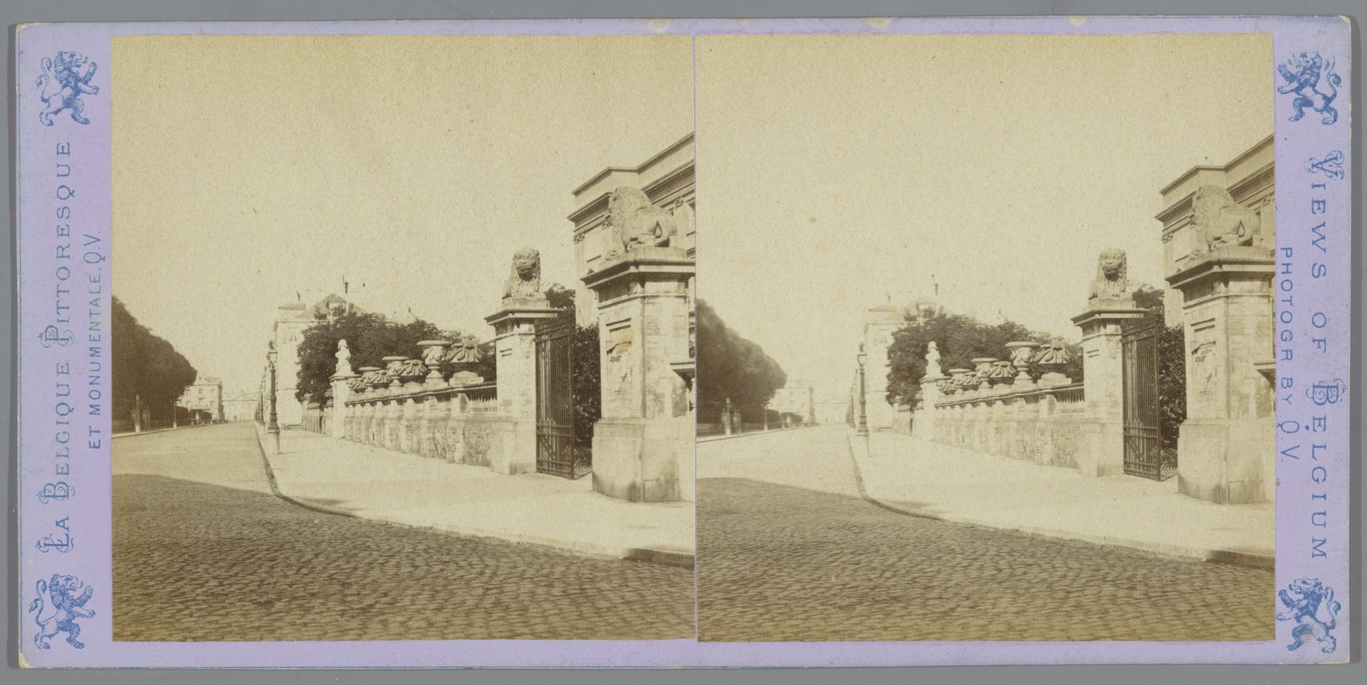 Hertogstraat langs het Warandepark in Brussel by Jules Hippolyte Quéval