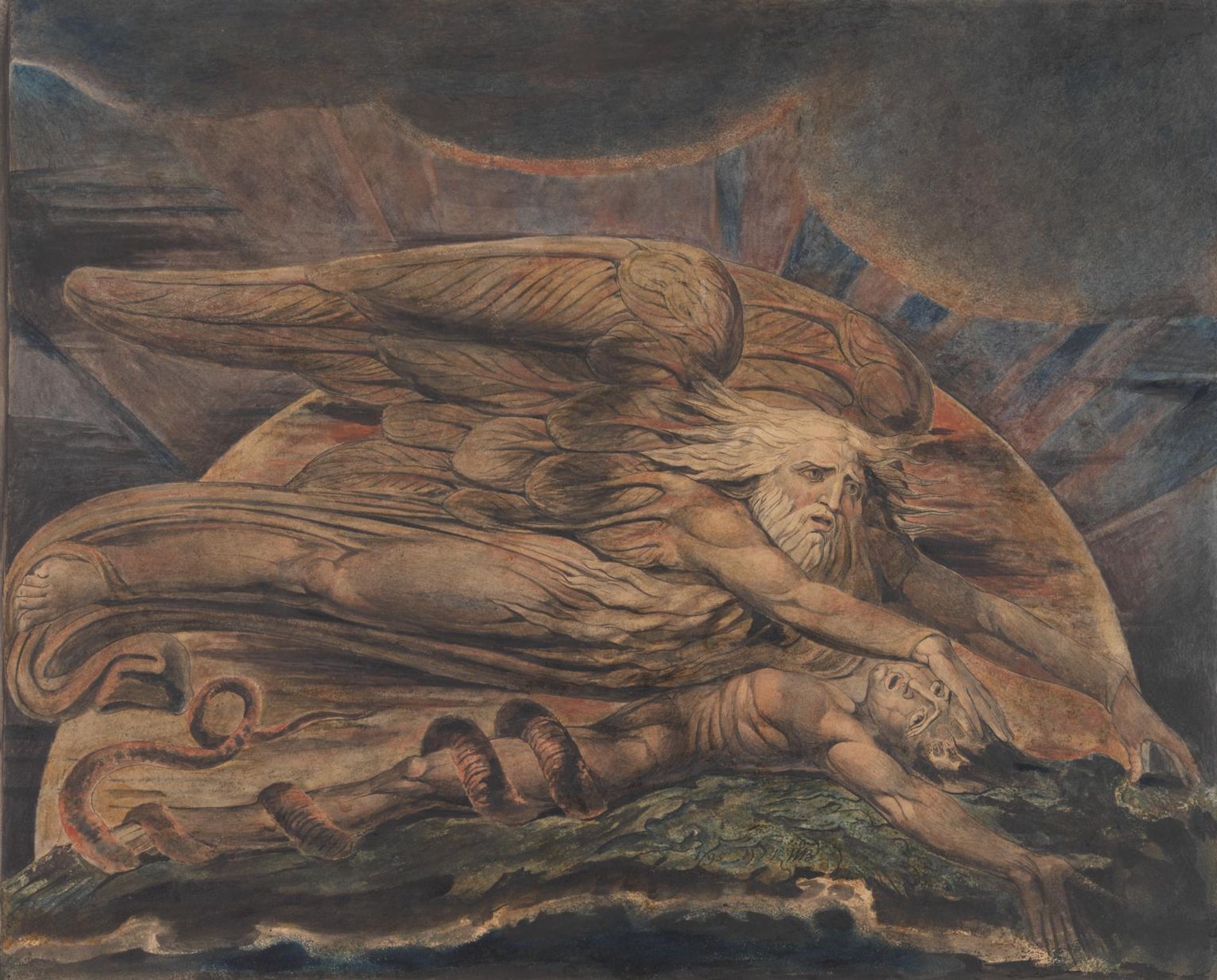Elohim Creating Adam by William Blake