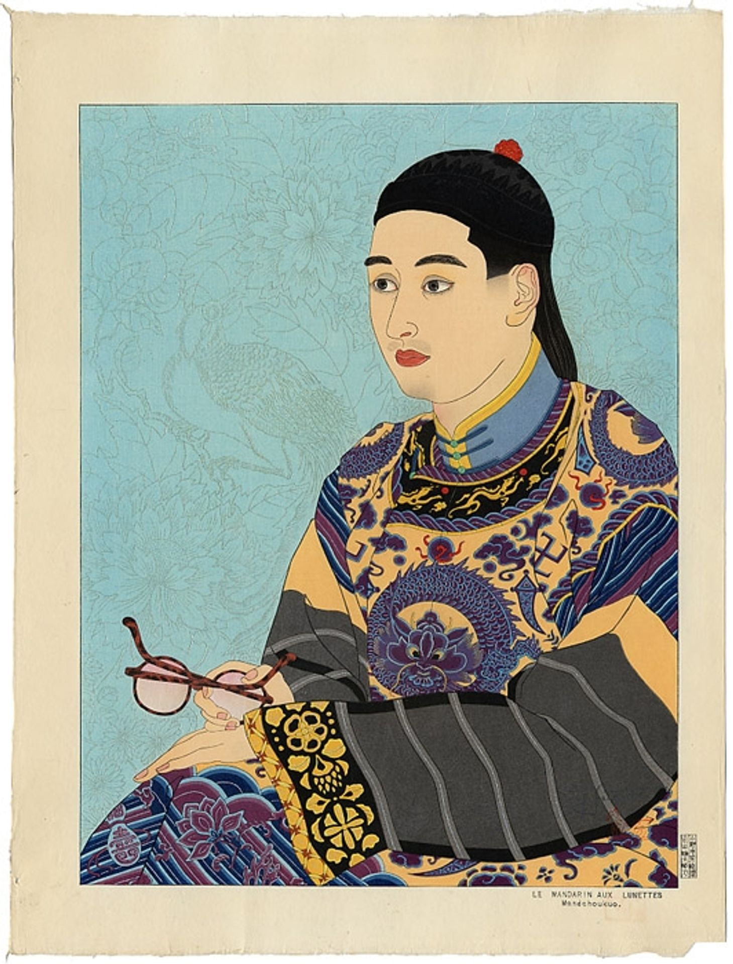 Le Mandarin Aux Lunettes. Mandchoukuo by Paul Jacoulet