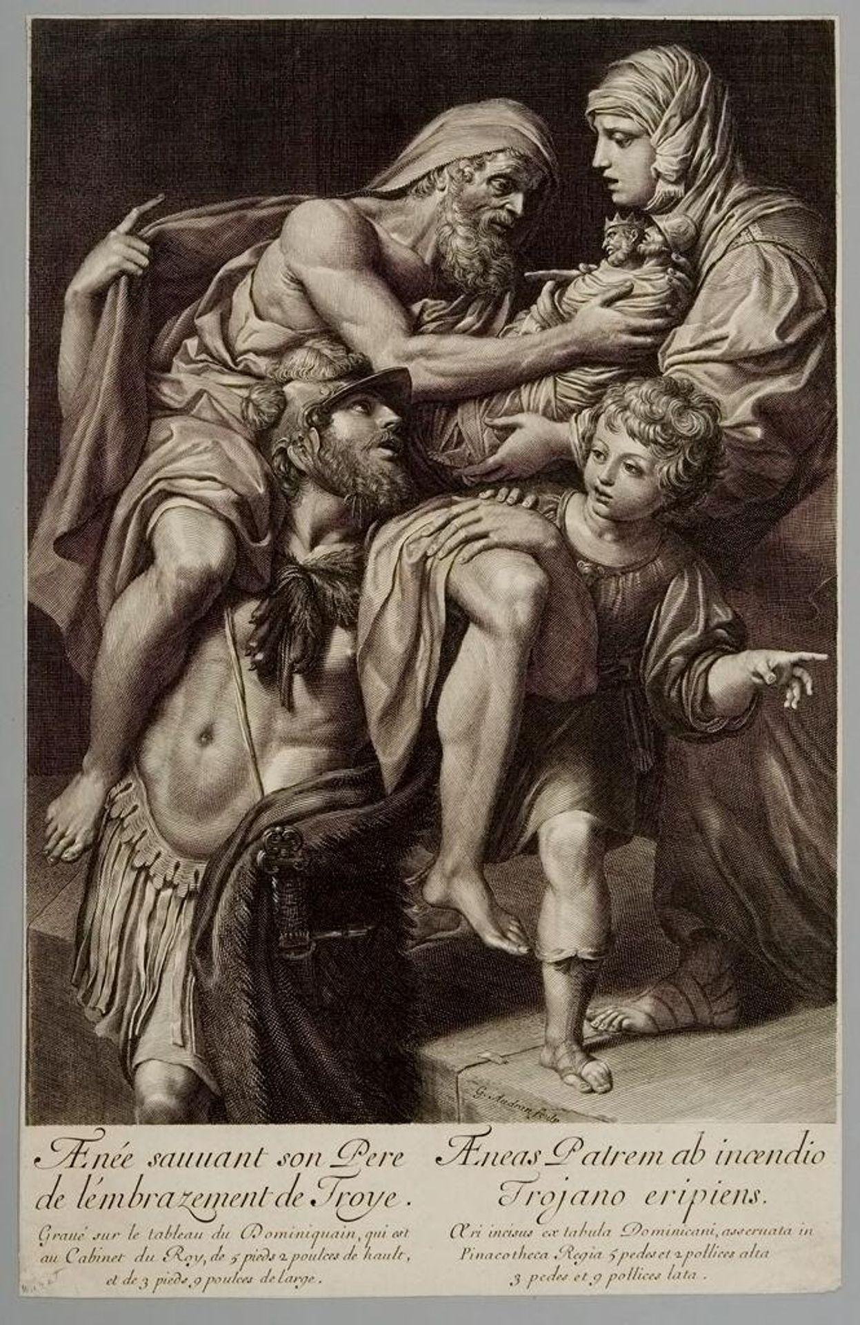 Aeneas Saves His Father from the Burning of Troy by GÃ©rard Audran