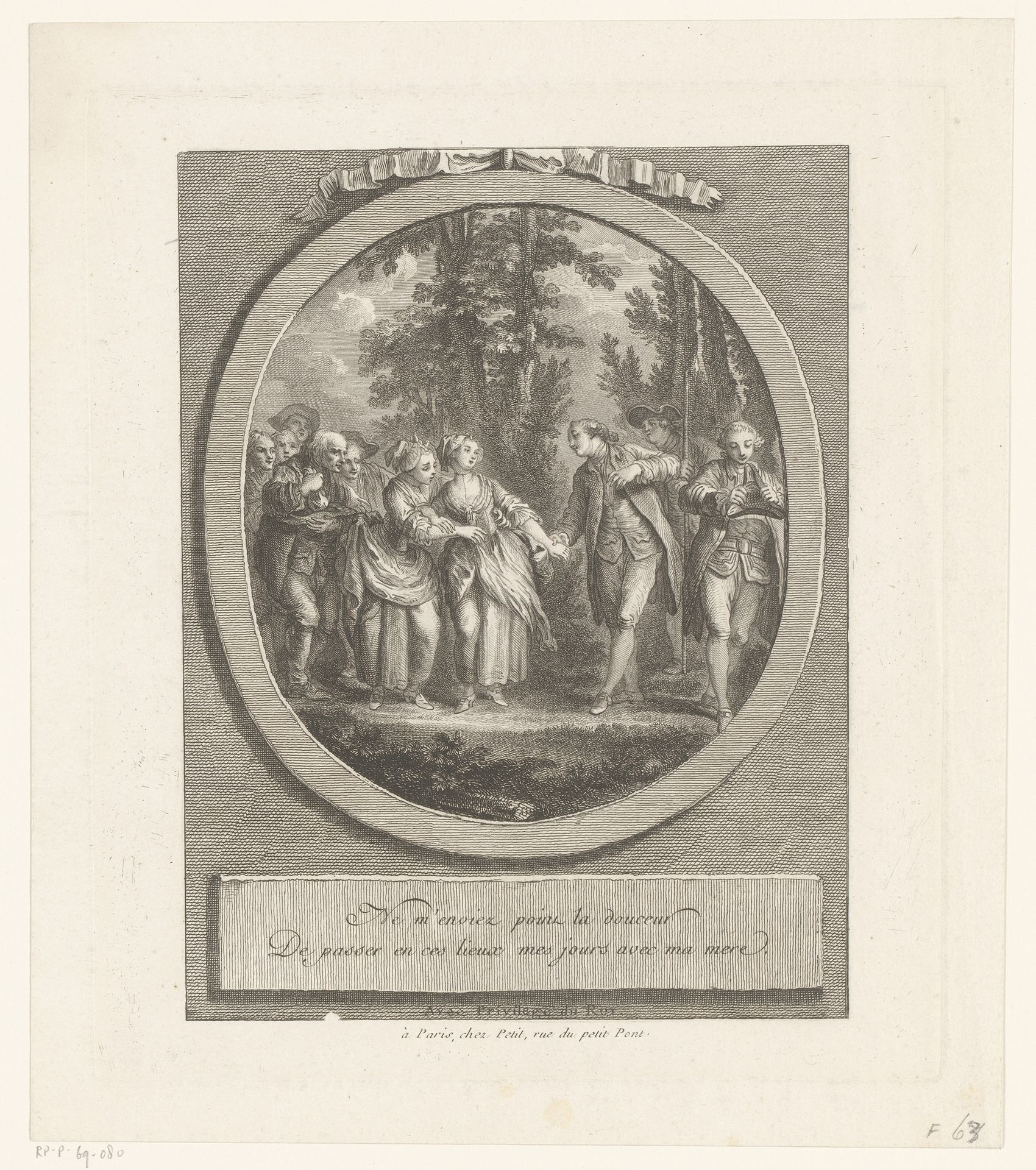Mannen en vrouwen in een landschap by Pierre Adrien Le Beau
