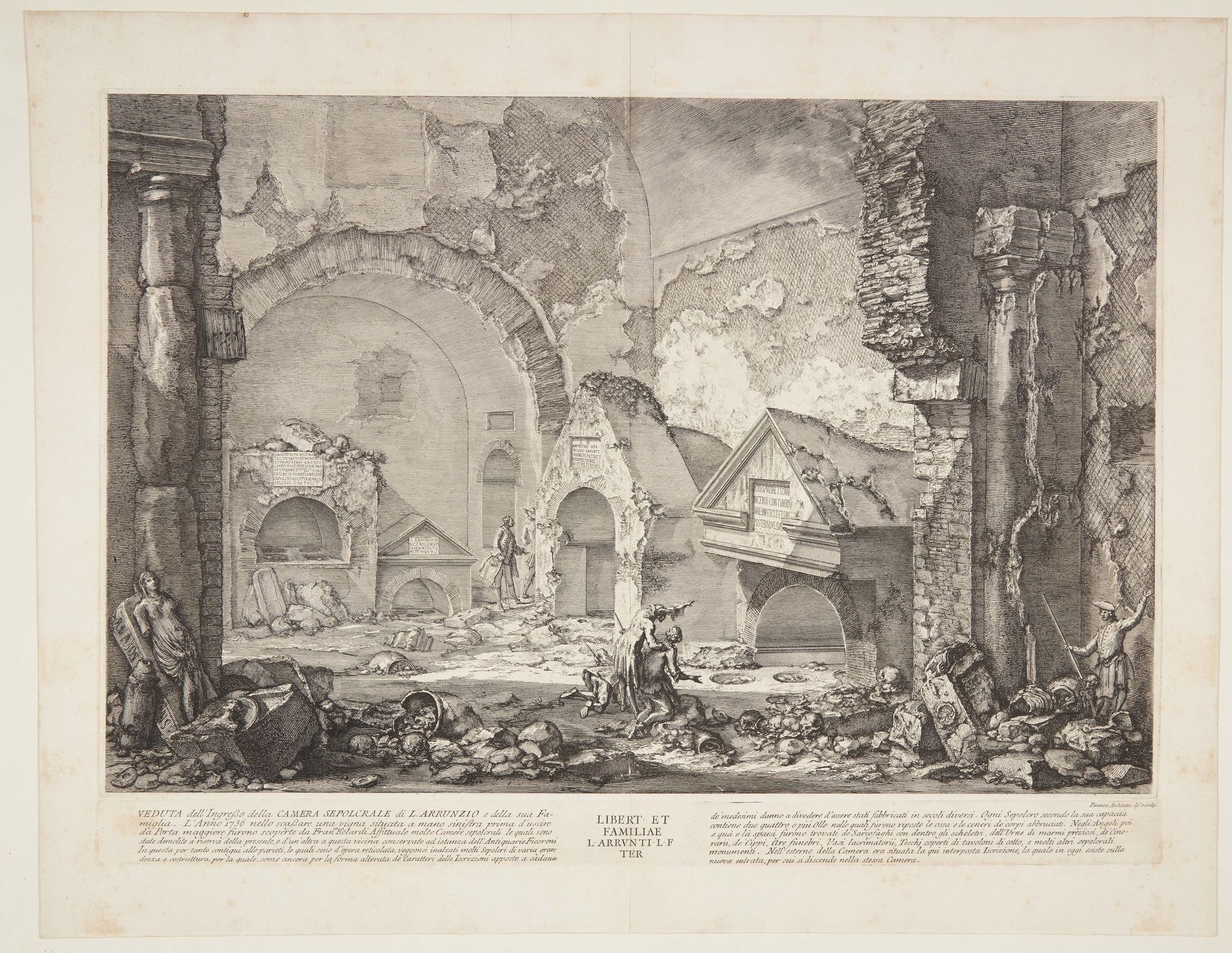 View of the entrance to the tomb chamber of L. Arruntius and his household [...] by Giovanni Battista Piranesi
