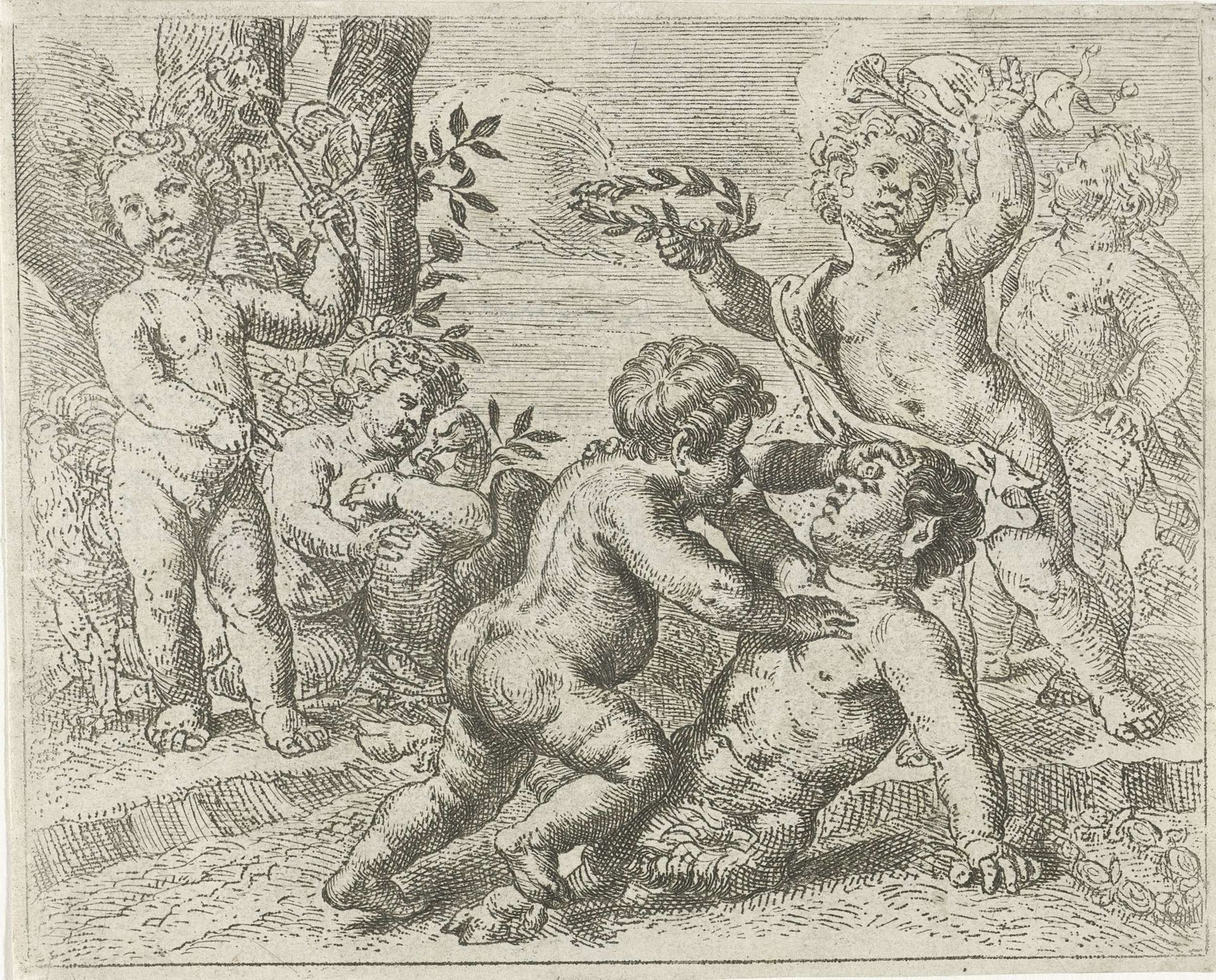 Vechtende putti by Peter van Lint