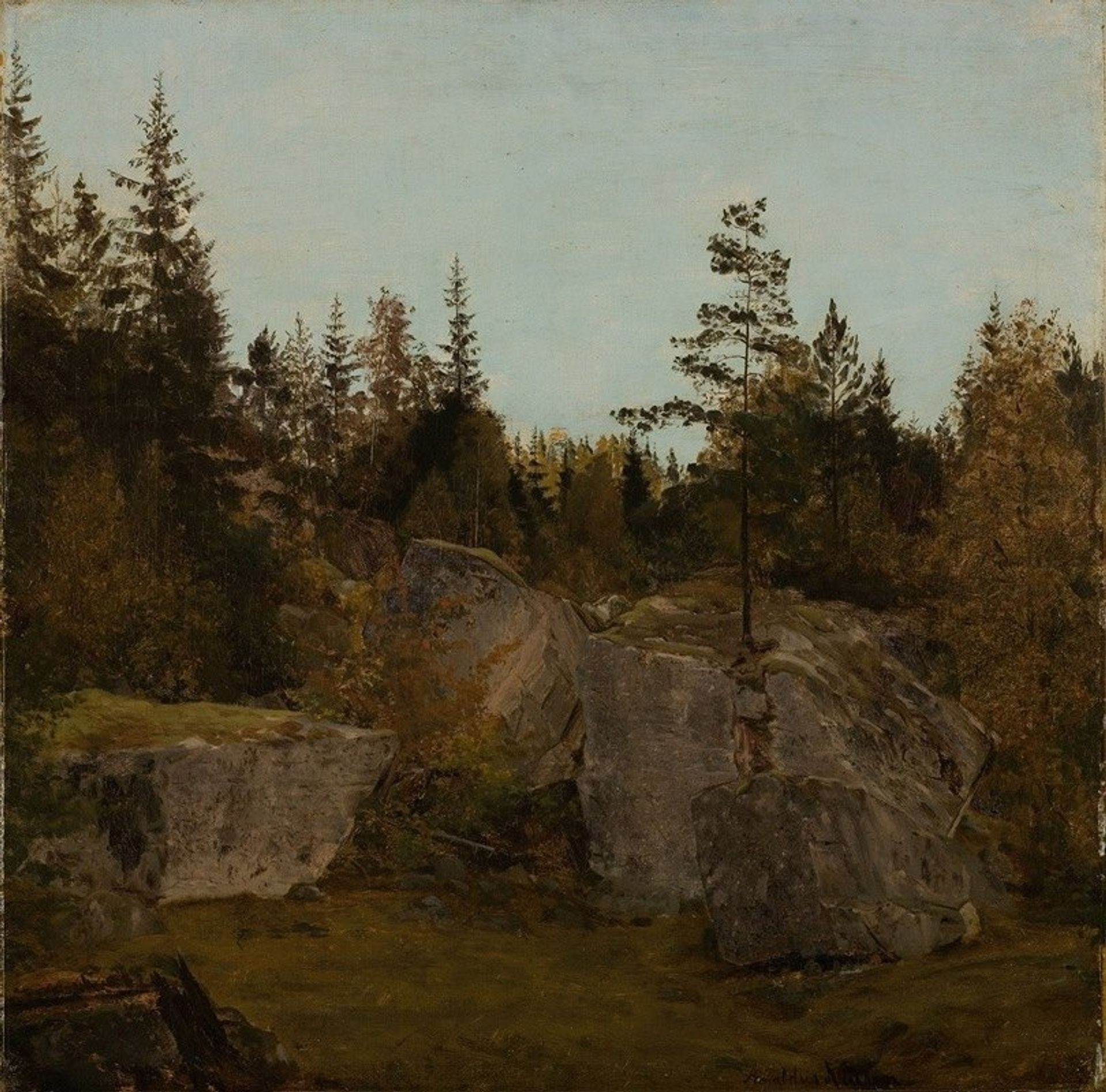 Stenstudie. Bjelland, Mandal by Amaldus Nielsen