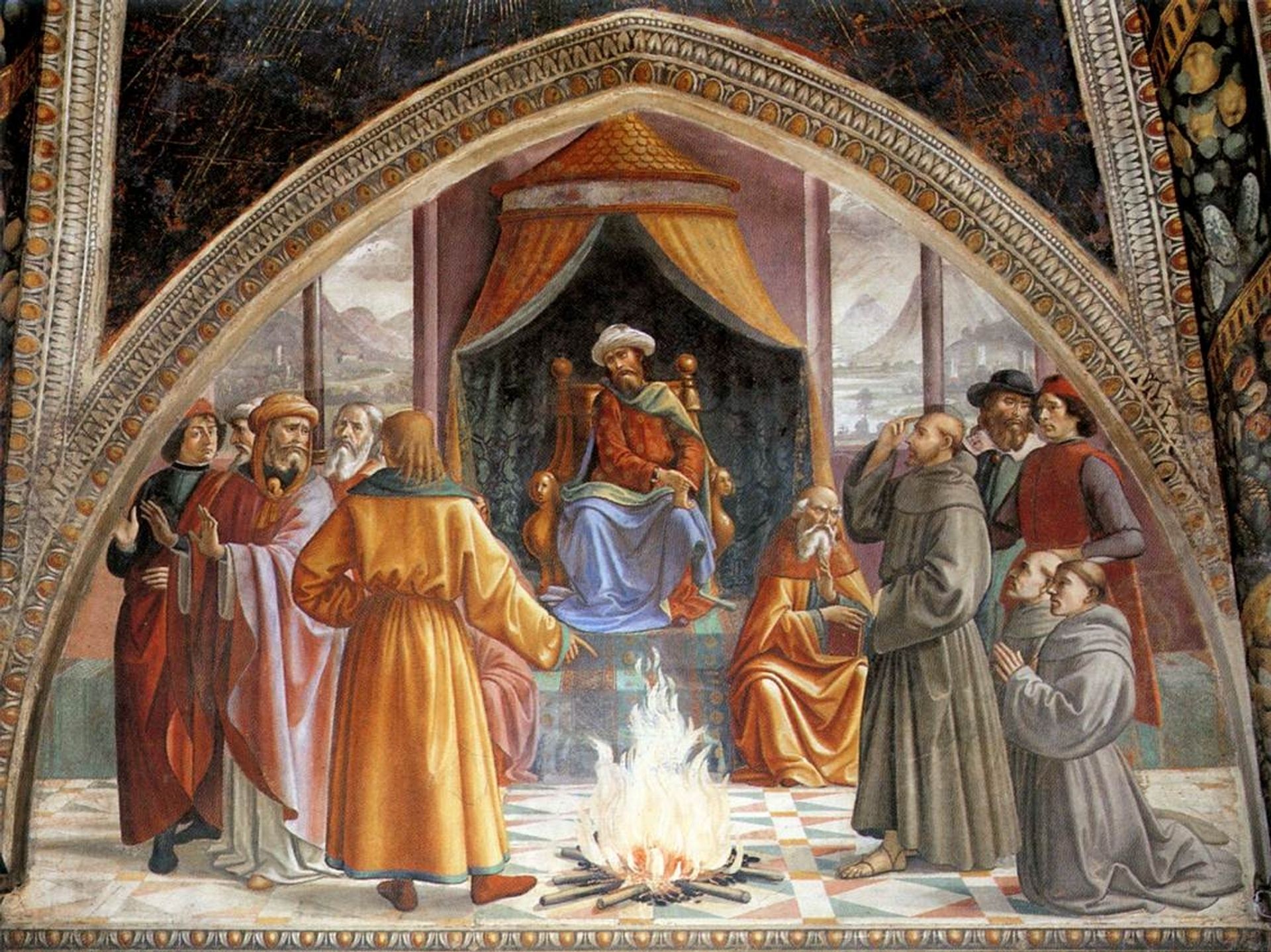 The Trial by Fire, St. Francis before the Sultan of Egypt by Domenico Ghirlandaio