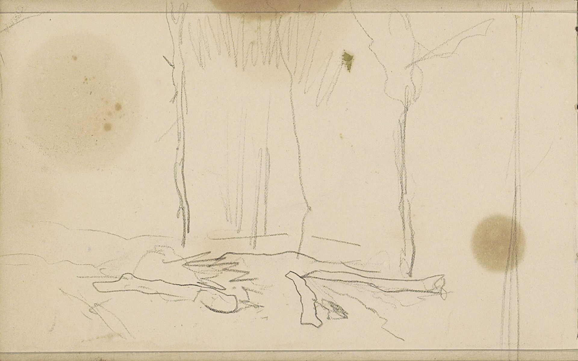Sprokkelhout voor een groep bomen by Anton Mauve