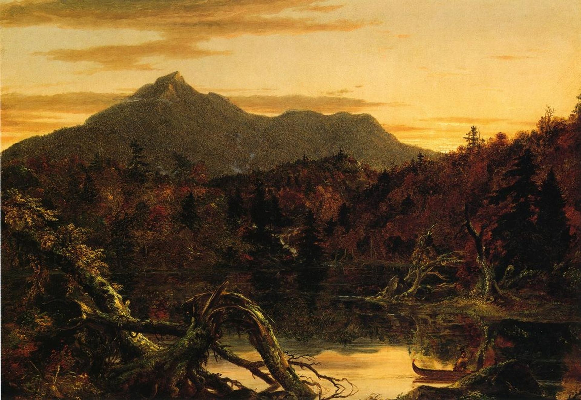 Autumn Twilight View of Copway Peak (Mount Chocorua, New Hampshire) by Thomas Cole