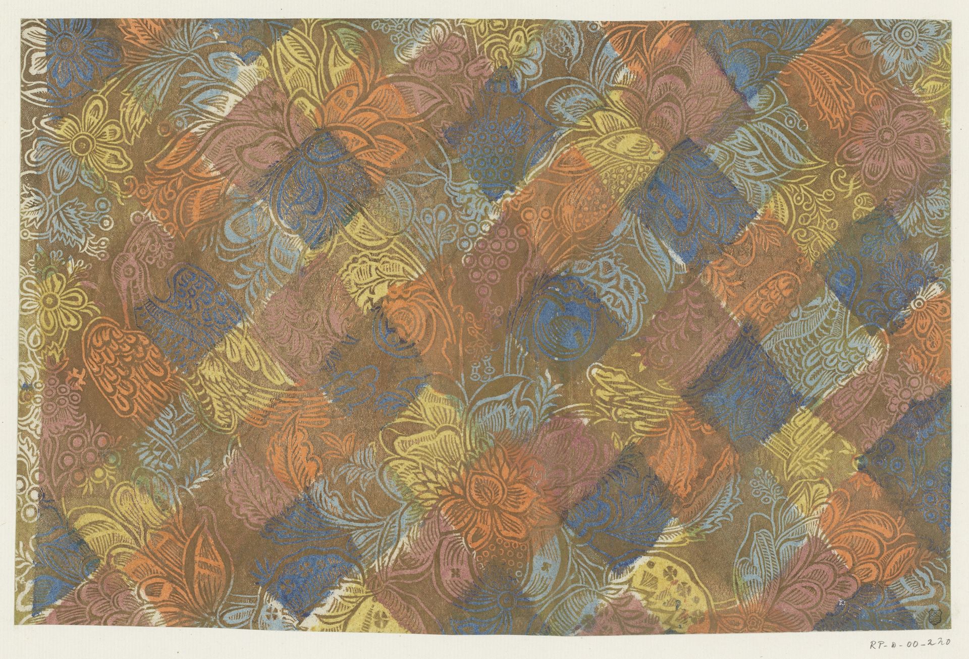 Blad met bloemen en vogels by Johann Michael Reimund