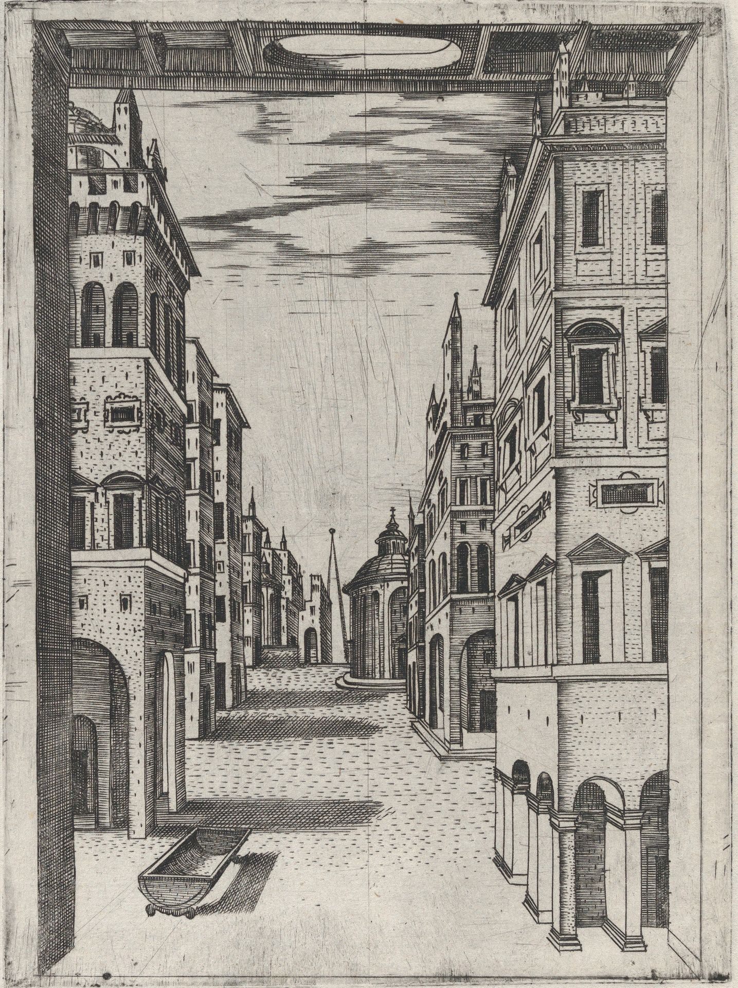 Design for a Stage Set Depicting a Perspectival View of an Ideal Renaissance City by Anonymous
