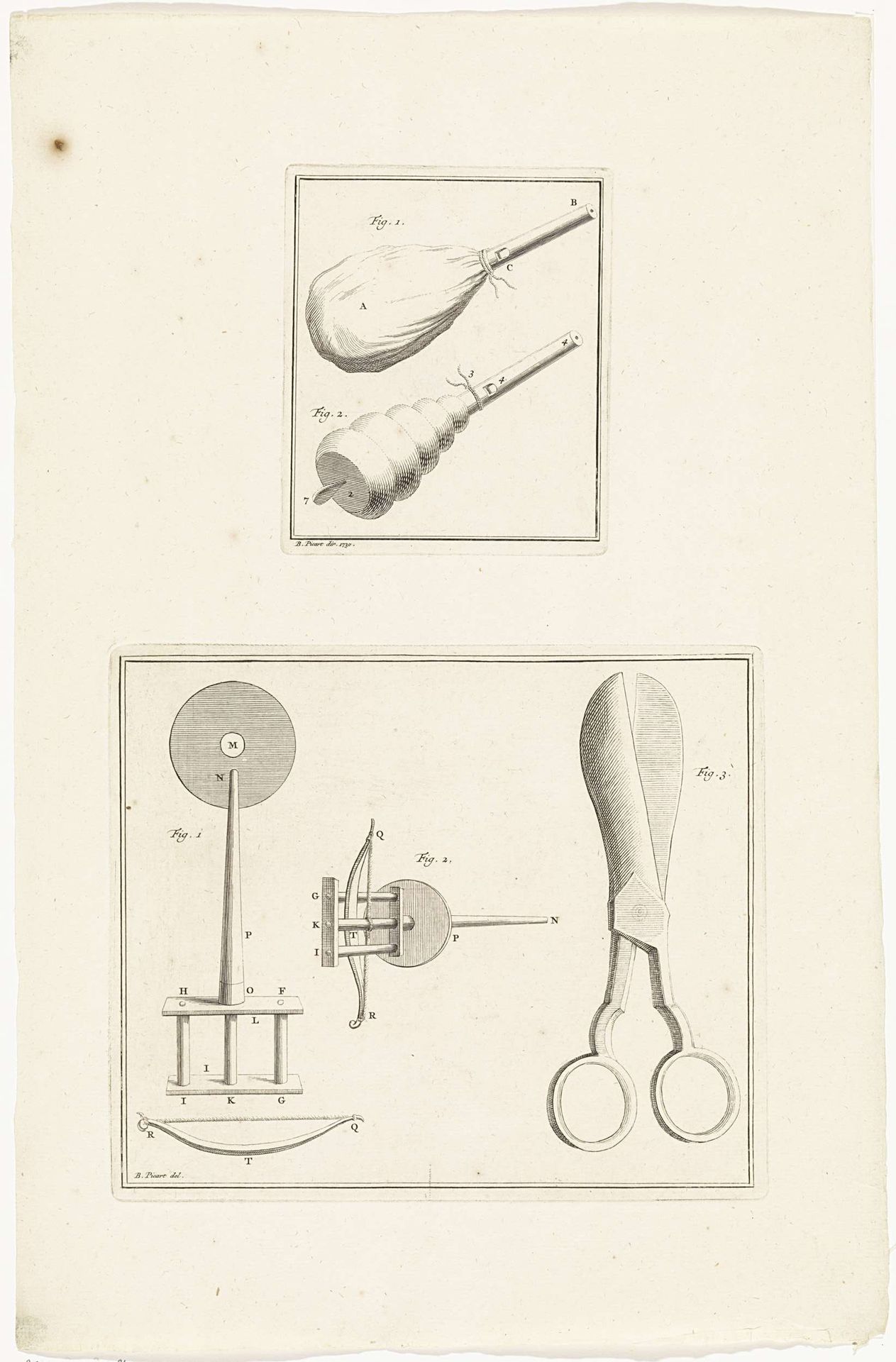 Instrumenten en een schaar by Bernard Picart
