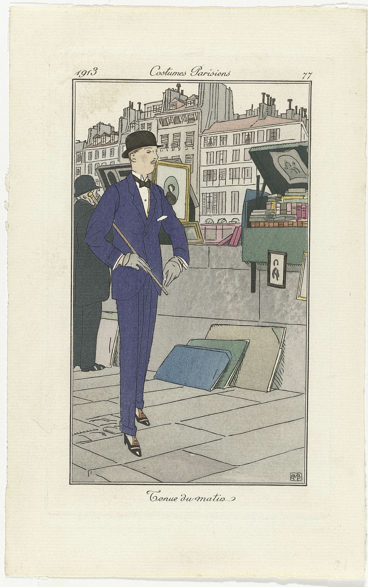 Journal des Dames et des Modes, Costumes Parisiens, 1913, No. 77 : Tenue de matin by Bernard Boutet de Monvel