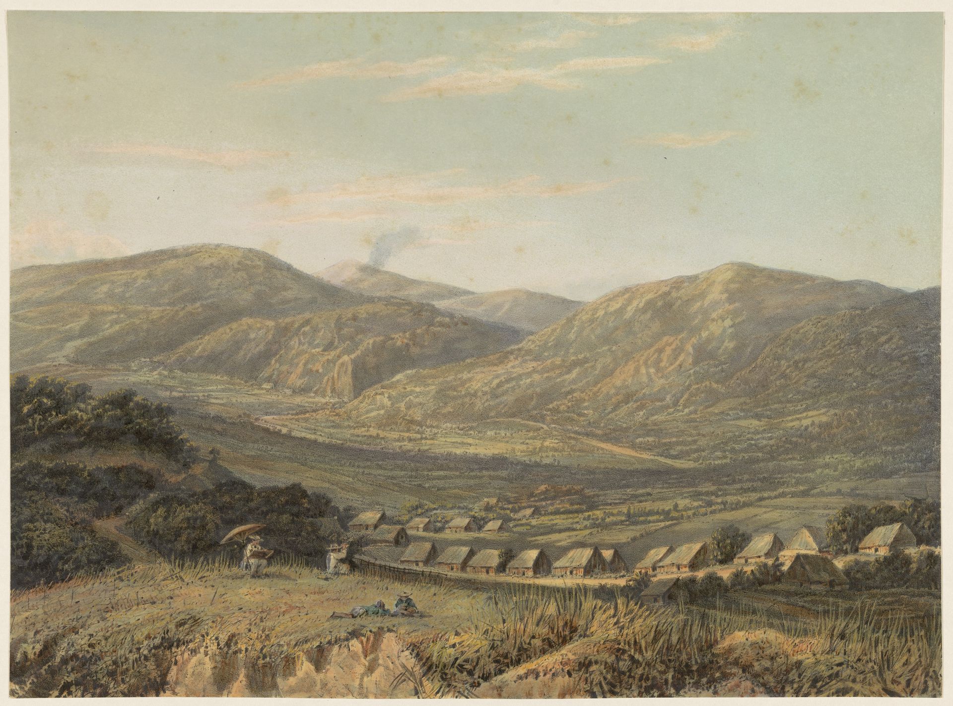 Gezicht op het Tenggergebergte by Johan Conrad Greive