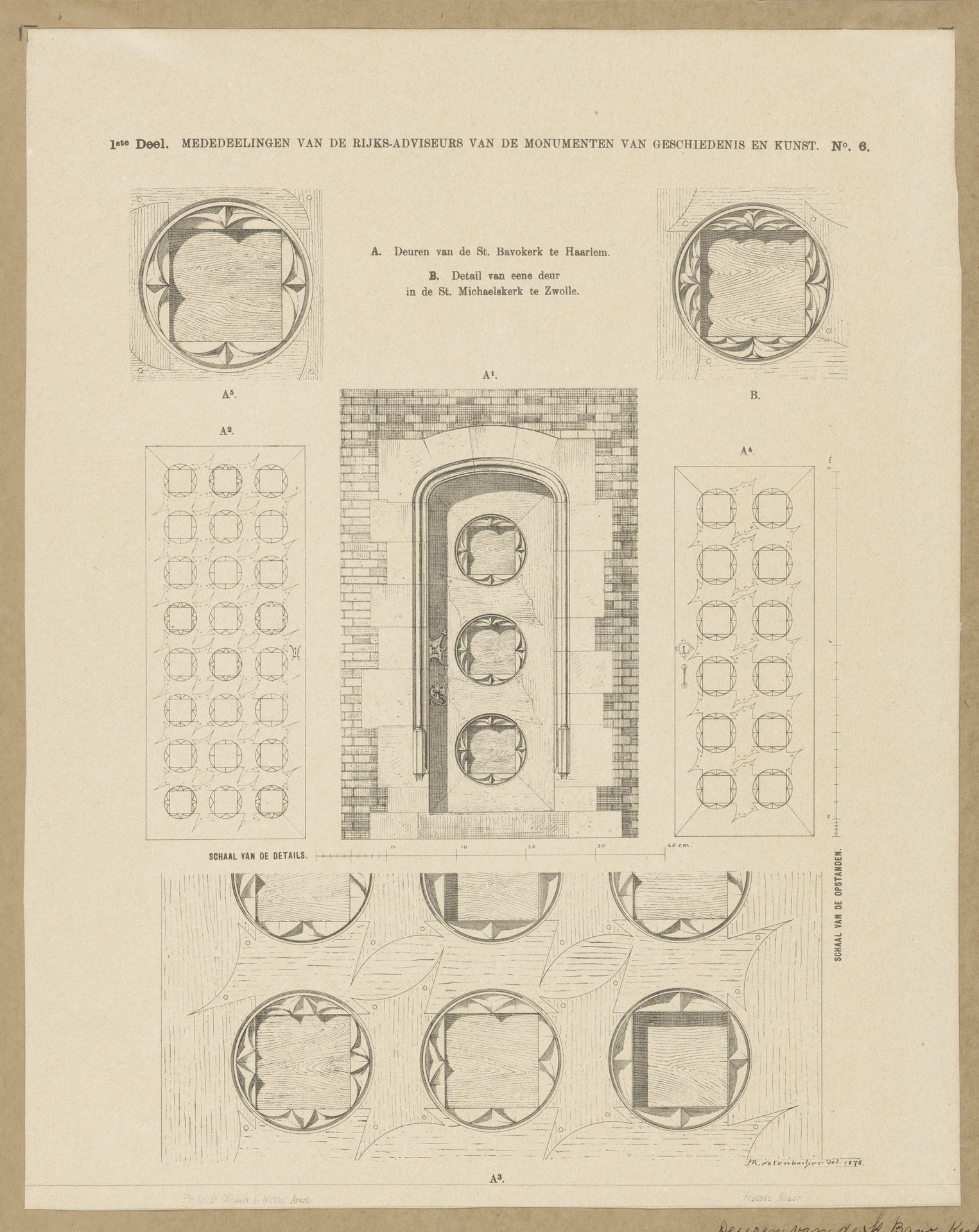 Details van deuren in de Sint-Bavokerk in Haarlem en Sint-Michaëlskerk in Zwolle by Anonymous