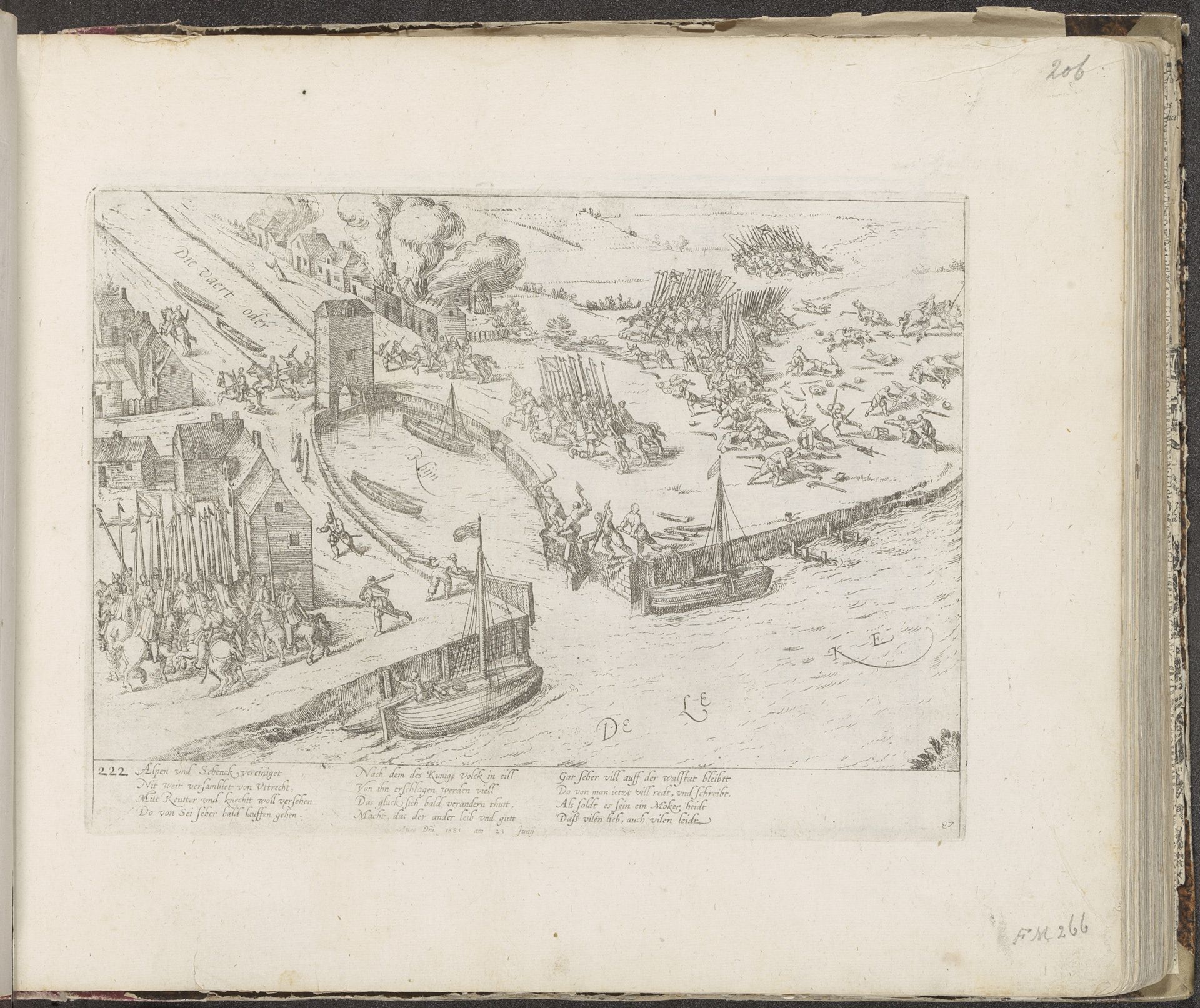 Gevecht bij de sluis van Vreeswijk, 1585 by Frans Hogenberg