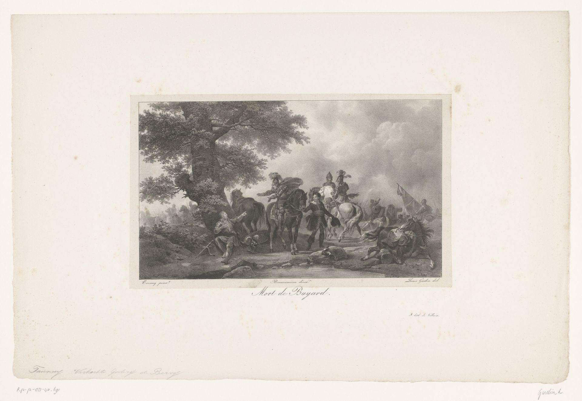 Dood van Pierre Terrail, seigneur de Bayard by Jean-Louis Gudin