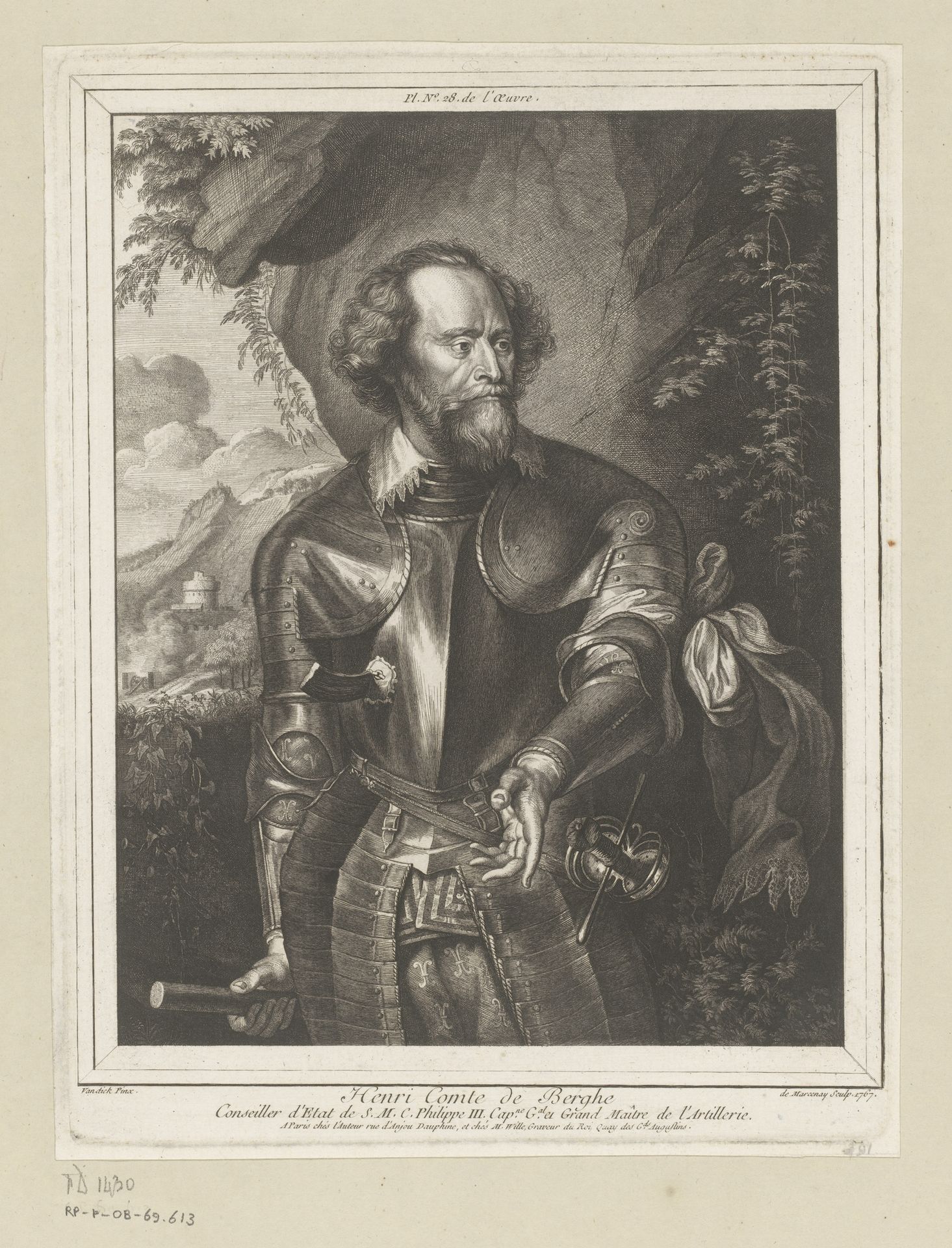 Portret van Hendrik graaf van den Bergh by Antoine de Marcenay de Ghuy