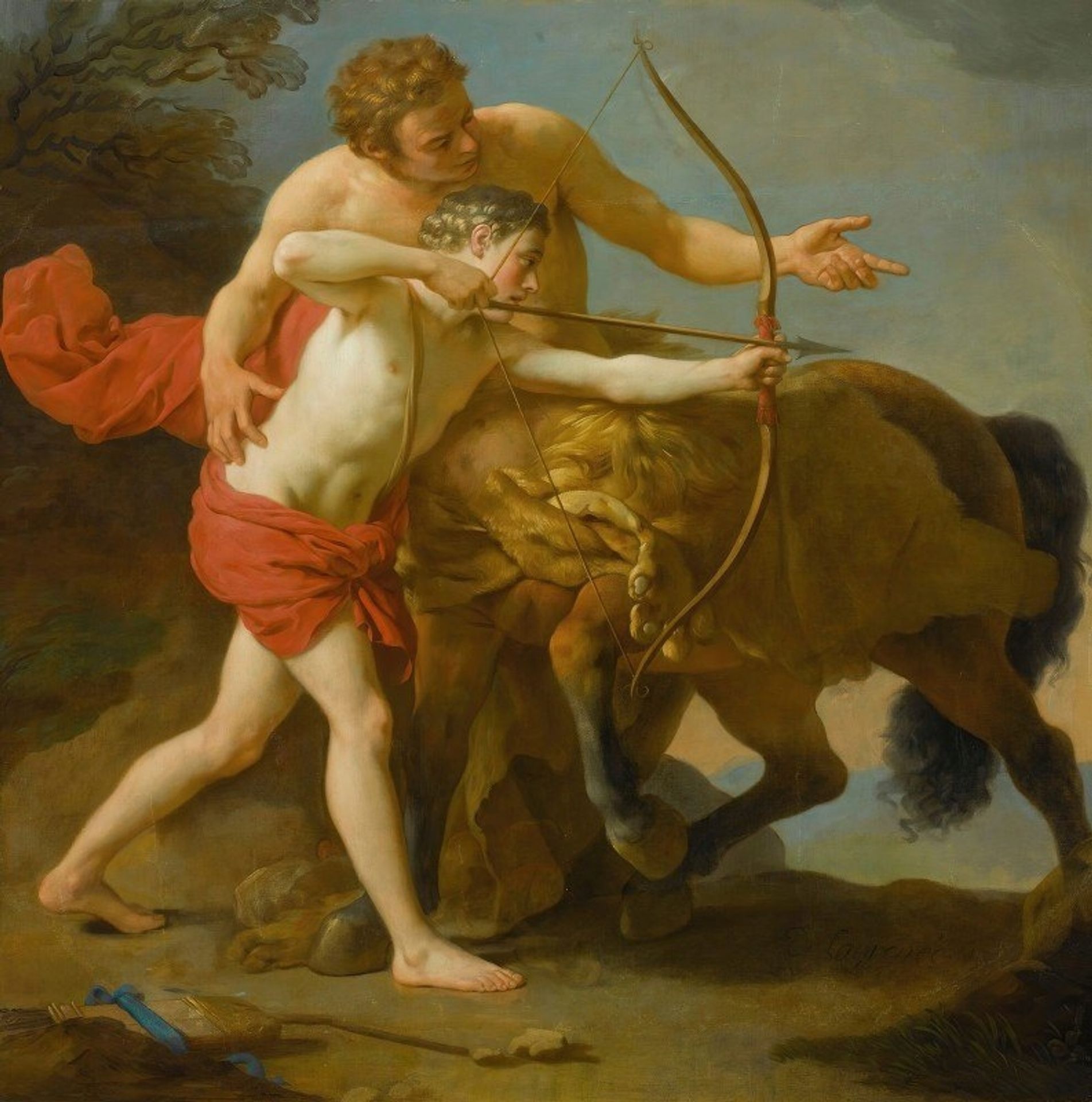 The Centaur Chiron Instructing Achilles by Louis-Jean-François Lagrenée