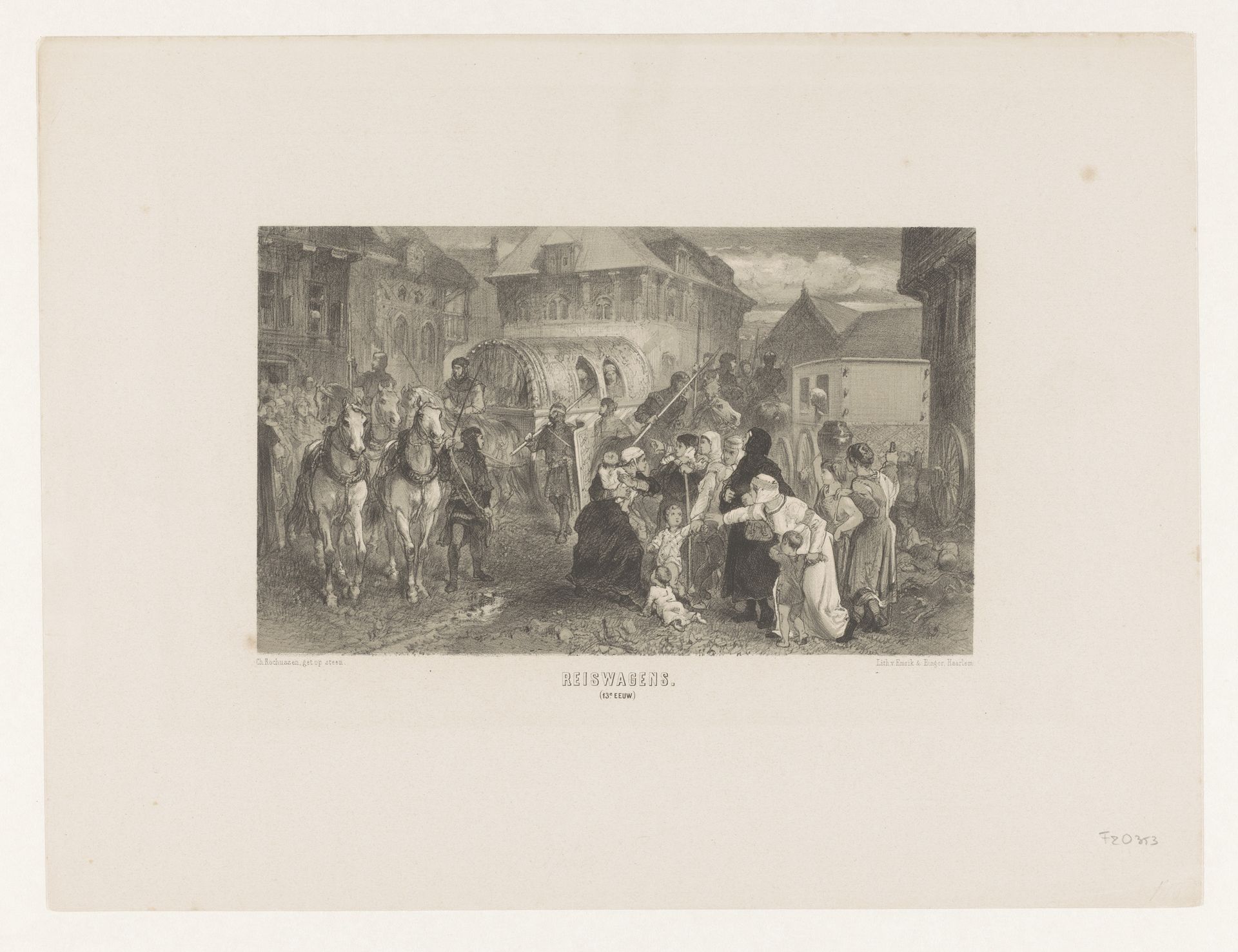 Twee reiswagens by Charles Rochussen