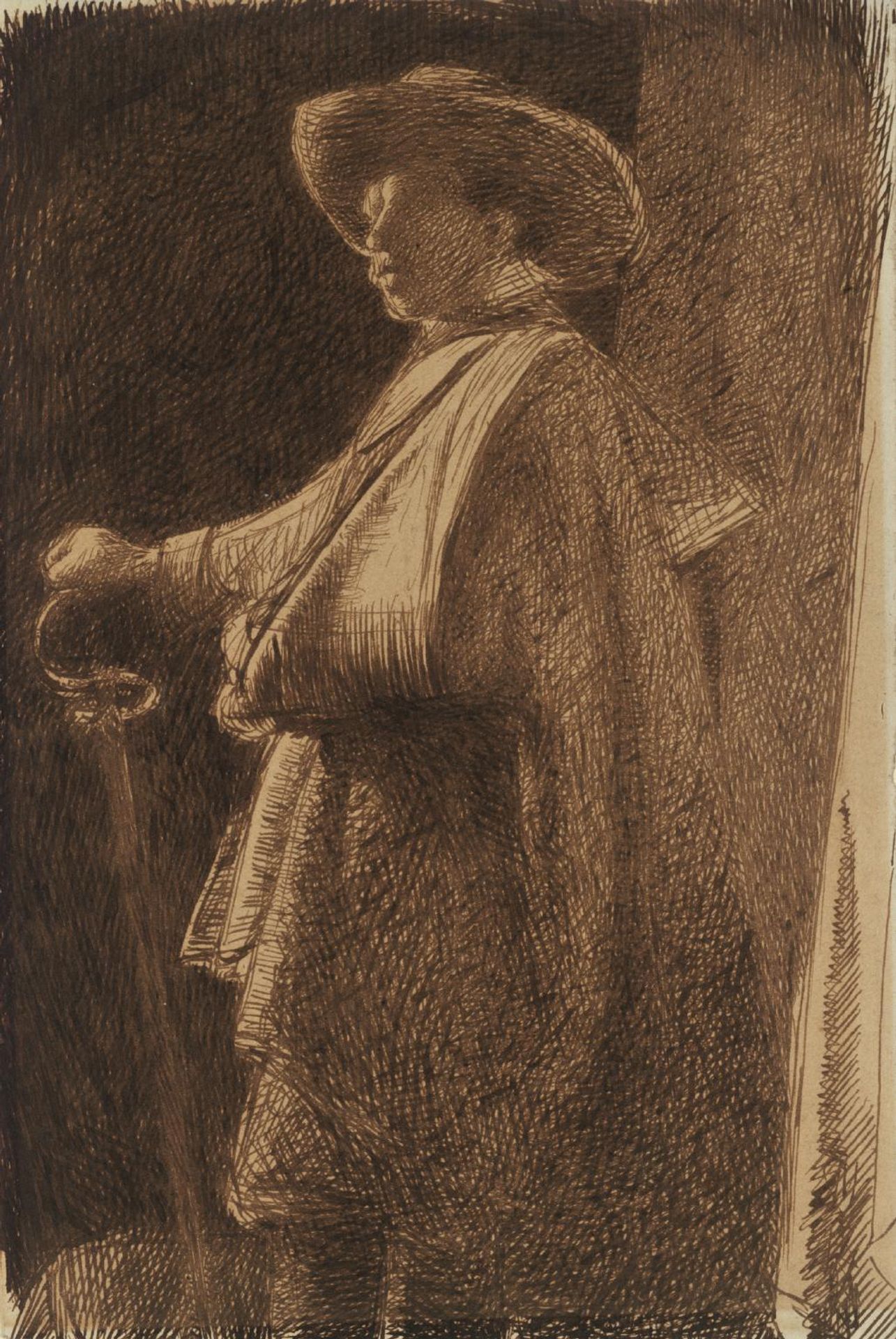 Cavalier with a Wounded Arm by Charles Samuel Keene