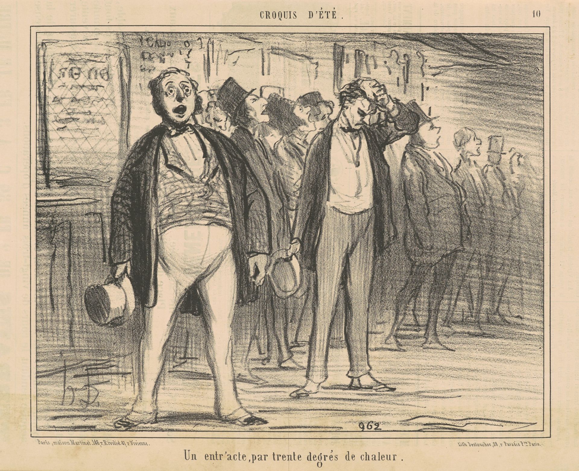 Un entr'acte, par trente degrés de chaleur by Honoré Daumier