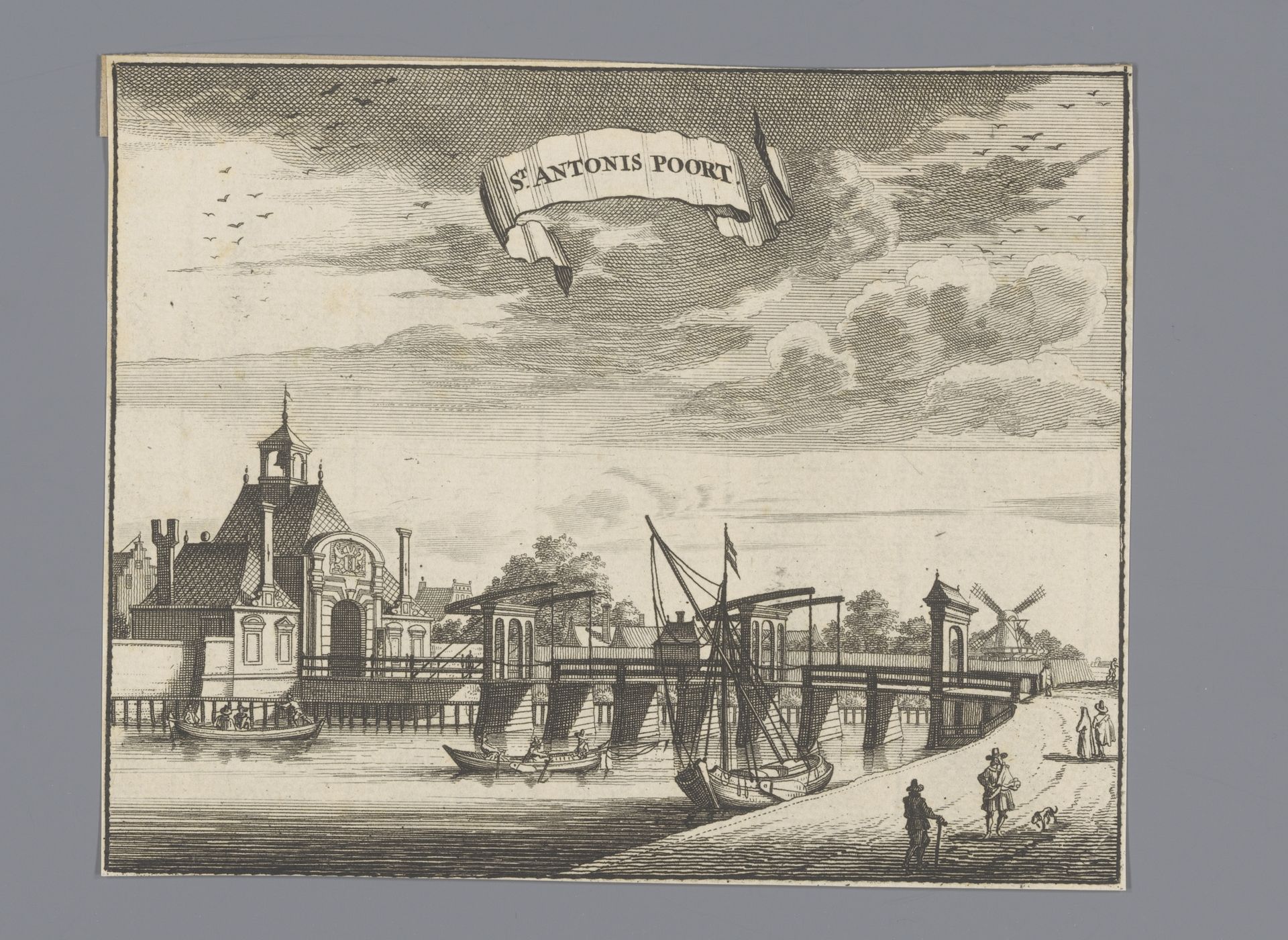 Gezicht op de Tweede Sint-Antoniespoort in Amsterdam by Anonymous